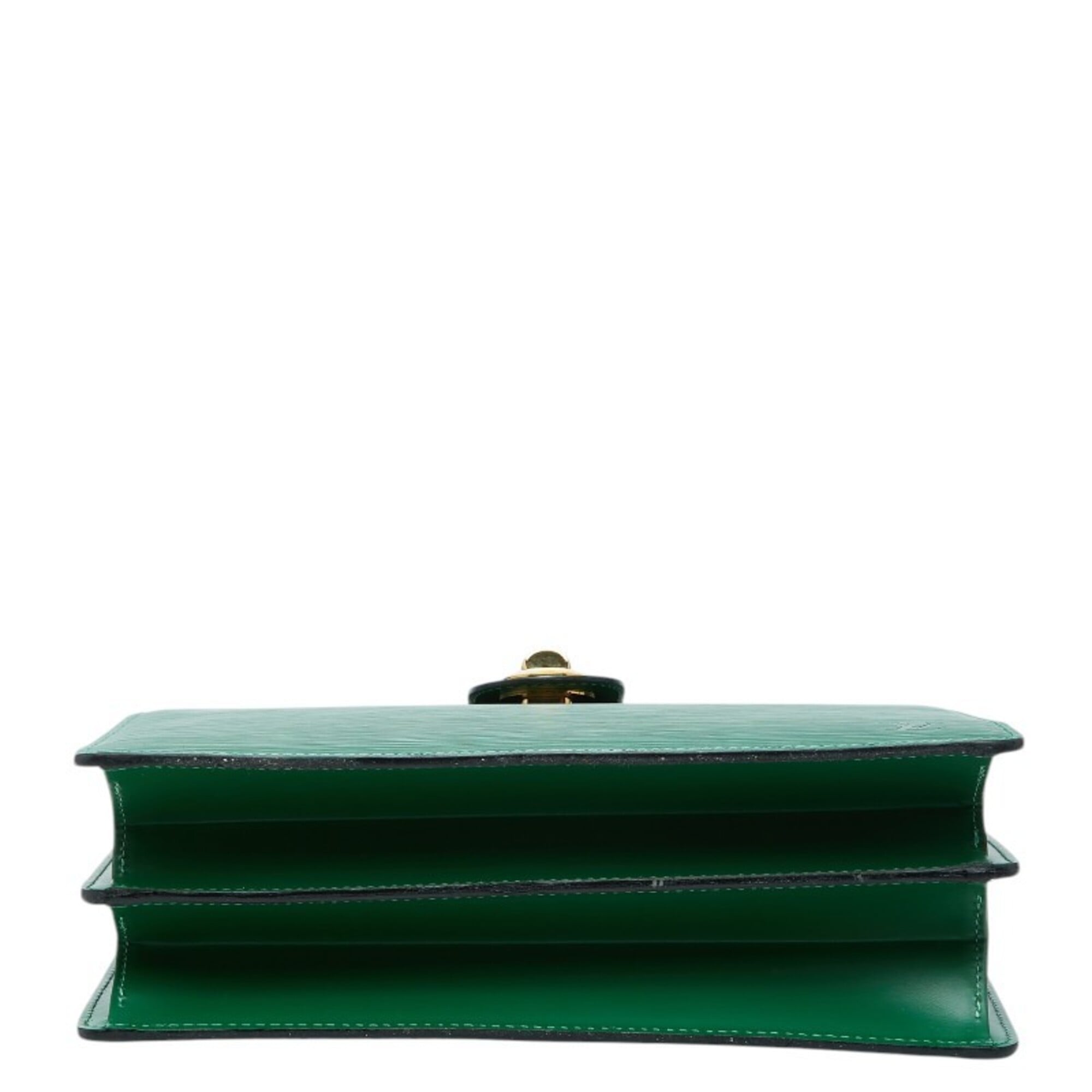 Louis Vuitton Borneo Green Leather Shoulder Bag (Pre-Owned)