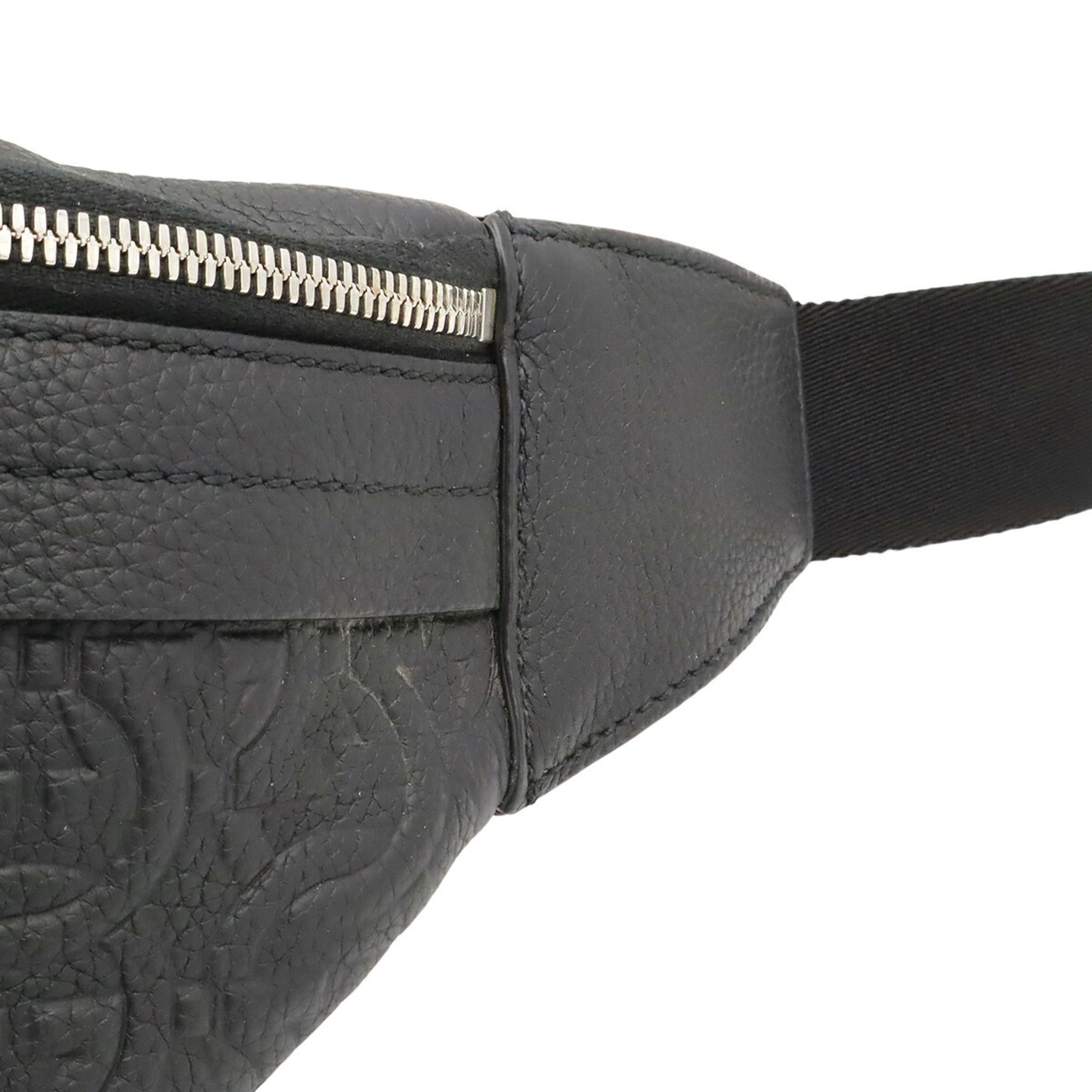 Salvatore Ferragamo Gancini Black Leather Fanny Pack (Pre-Owned)