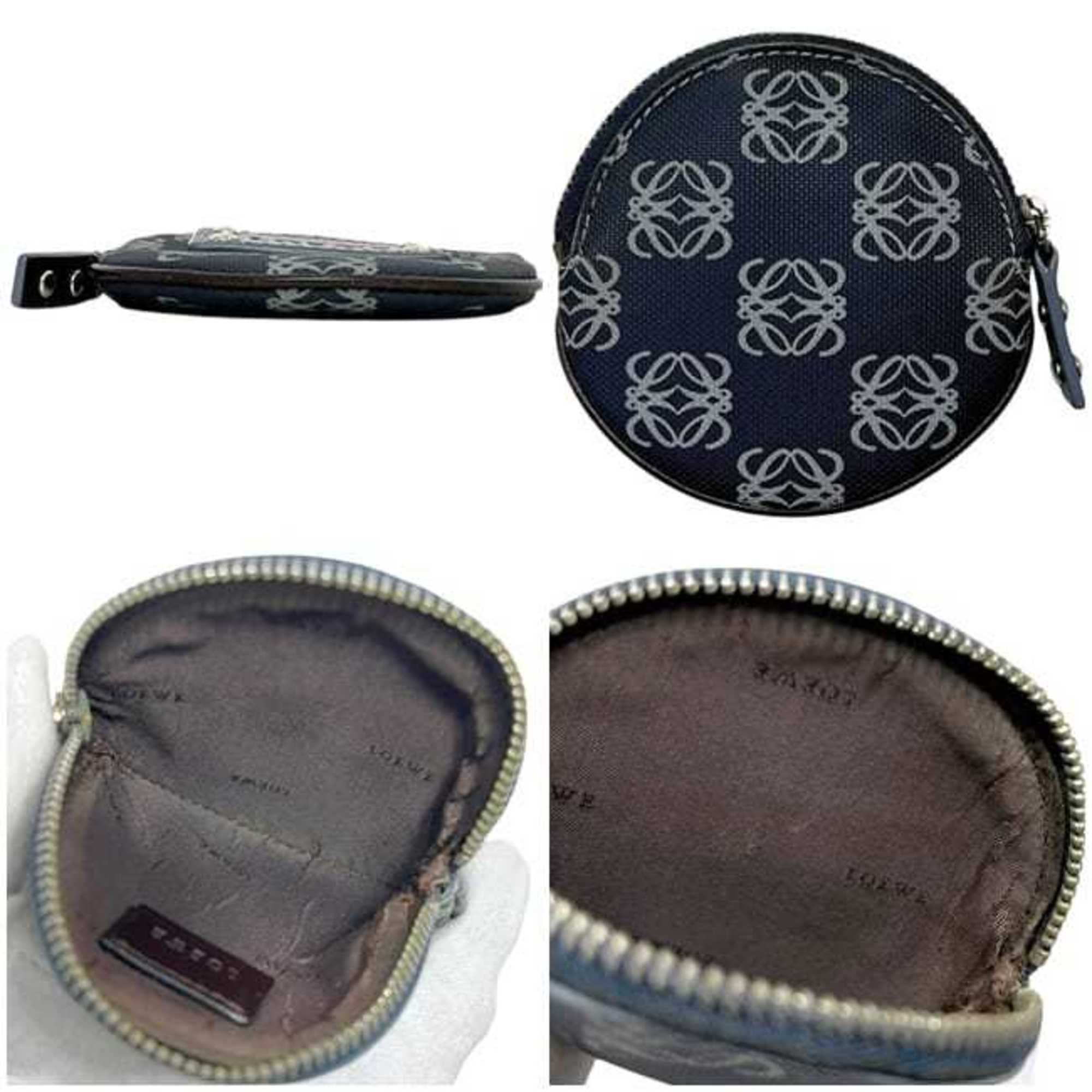Loewe Navy Pvc Leather Coin Purse/Coin Case (Pre-Owned)