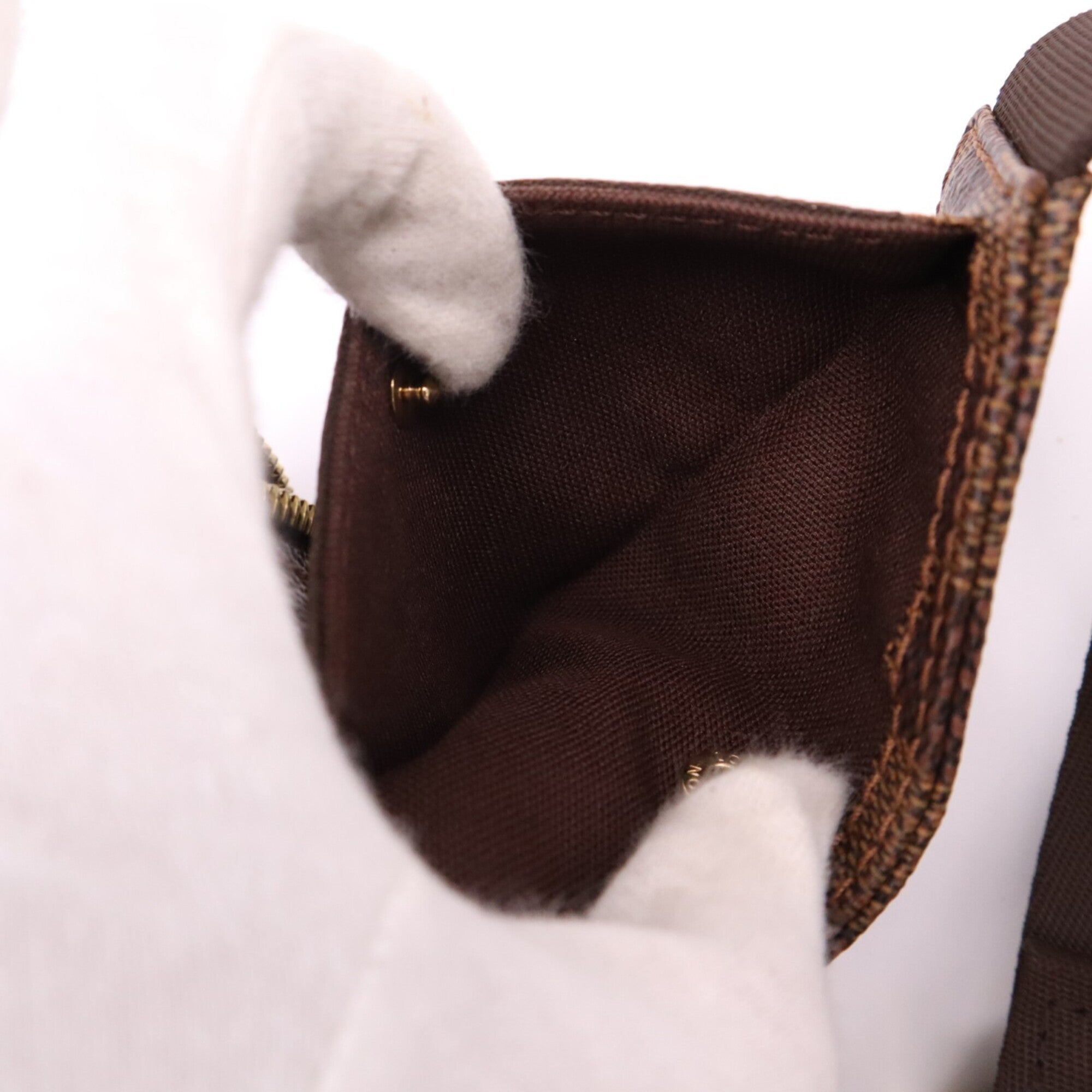 Louis Vuitton Damier Beige Brown Coated Canvas Leather Shoulder Bag (Pre-Owned)