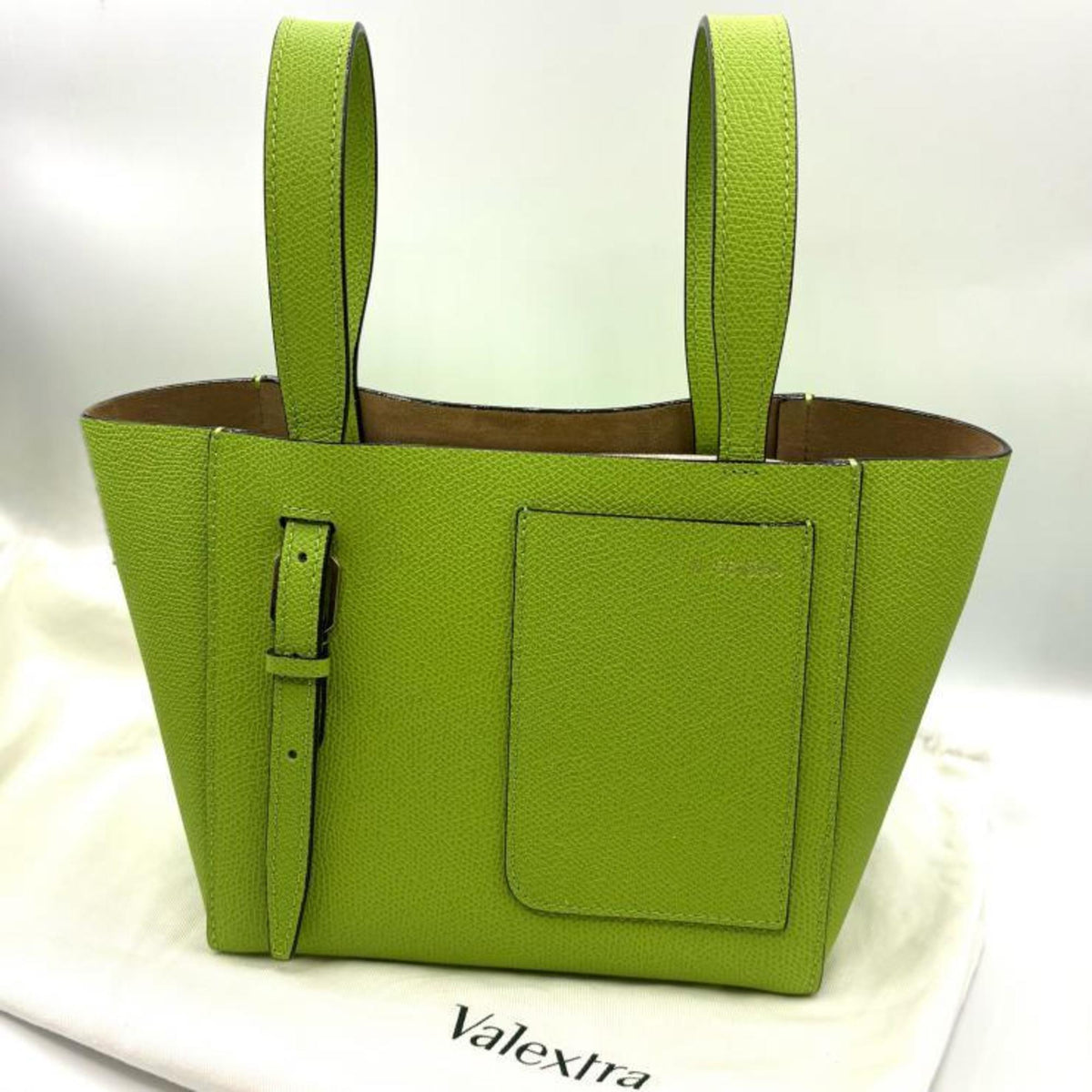 Valextra Green Leather Handbag Pouch (Pre-Owned)