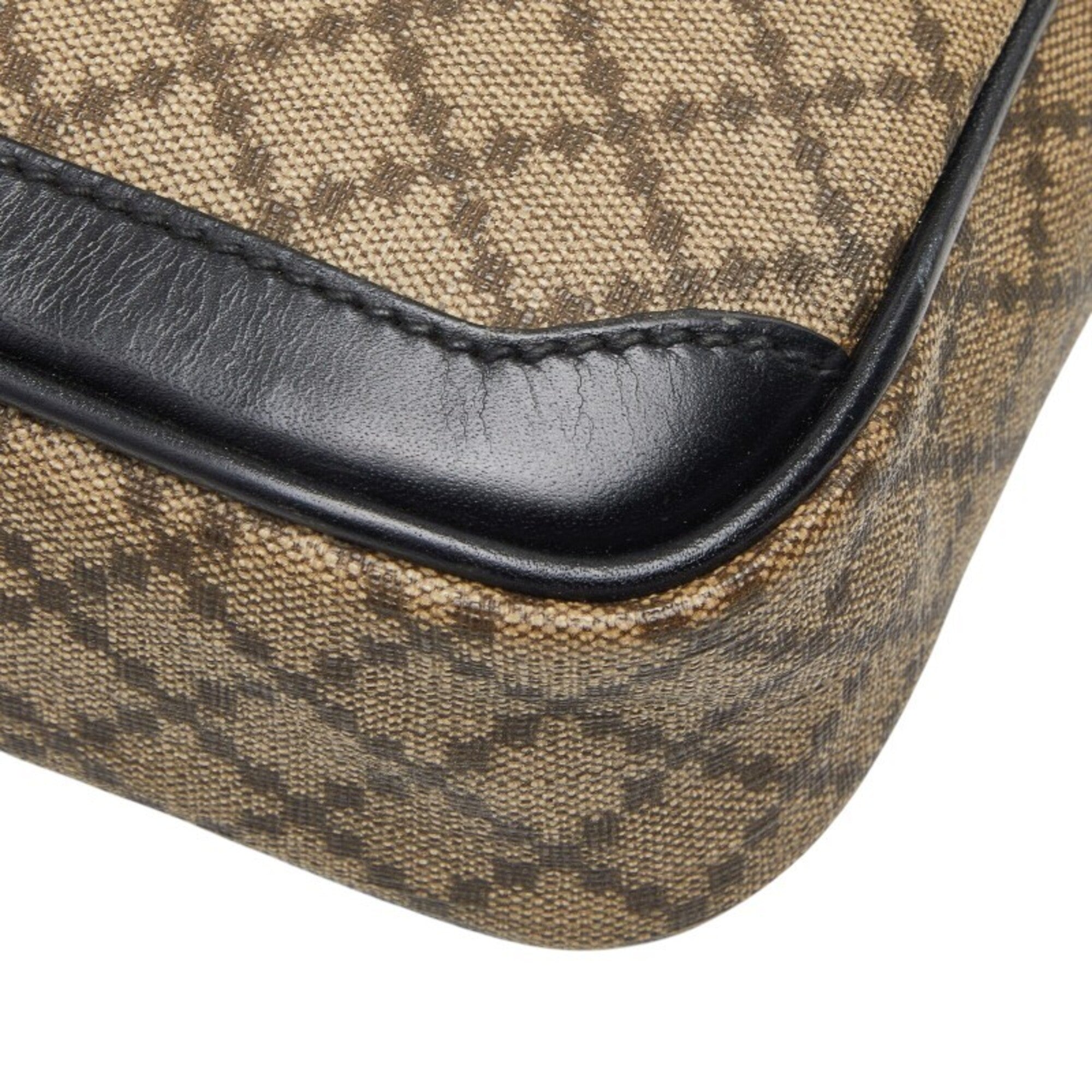 Gucci Diamante Beige Black Pvc Leather Clutch Bag (Pre-Owned)
