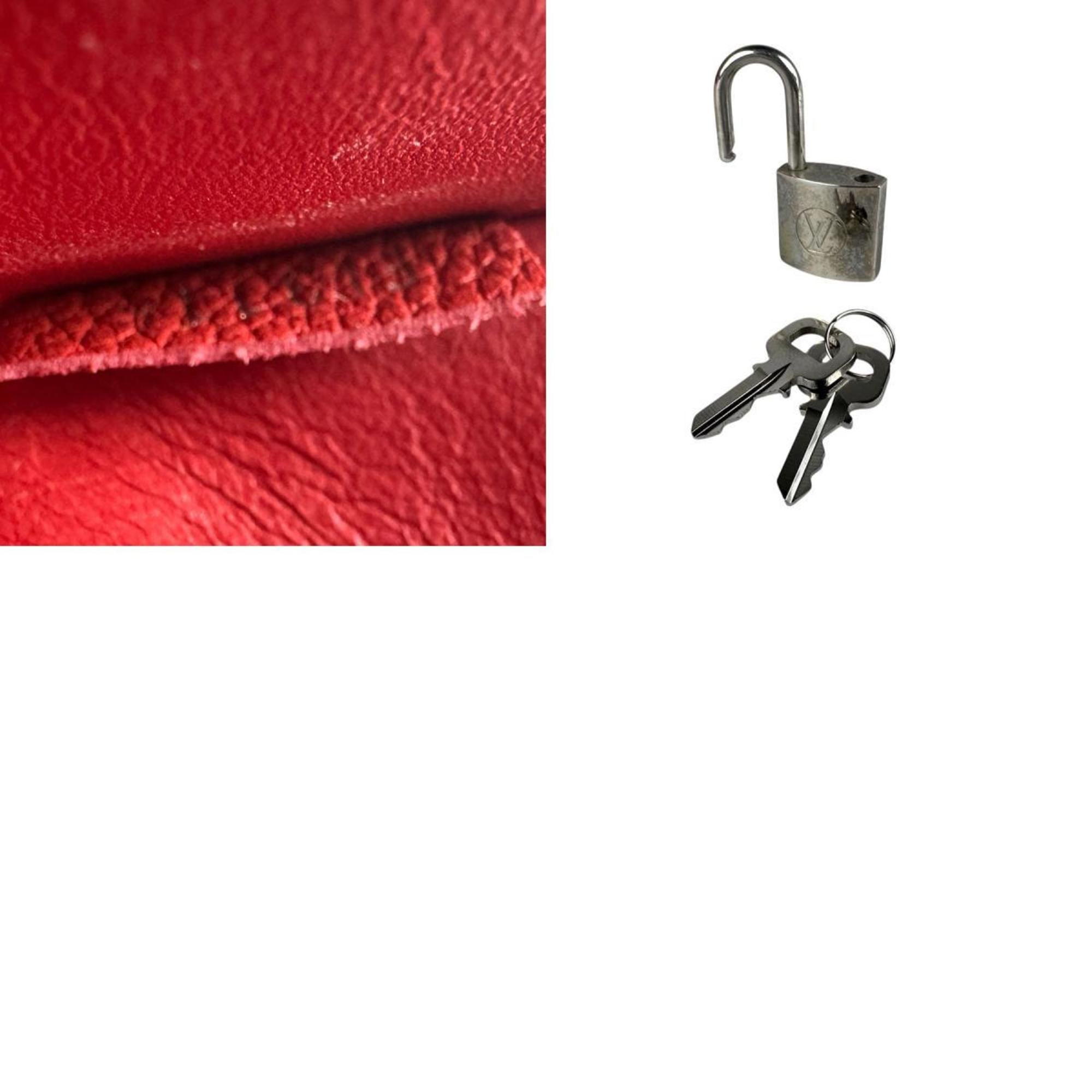 Louis Vuitton Red Color Leather Handbag Shoulder Bag (Pre-Owned)