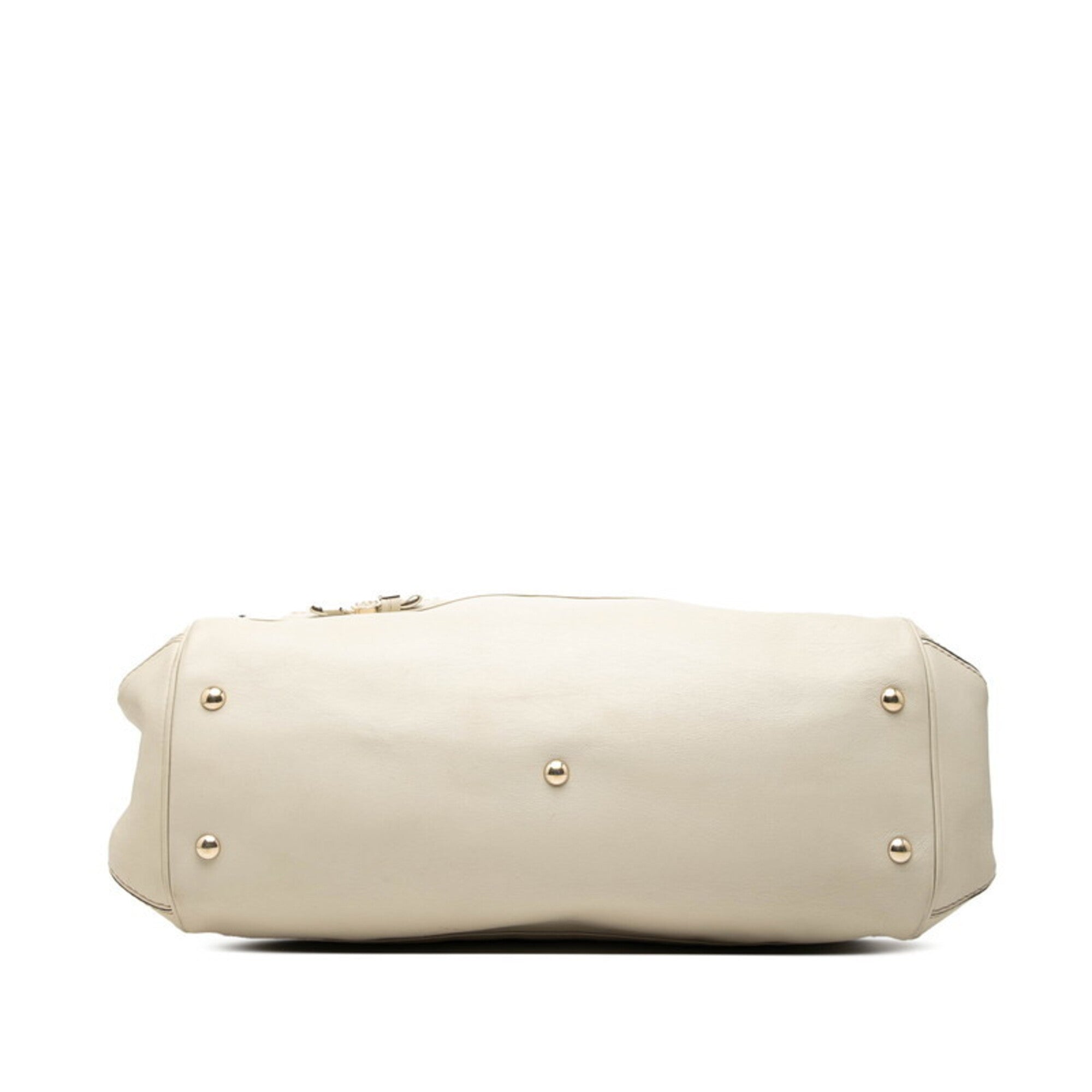 Gucci Beige Leather Shoulder Bag Tote Bag (Pre-Owned)