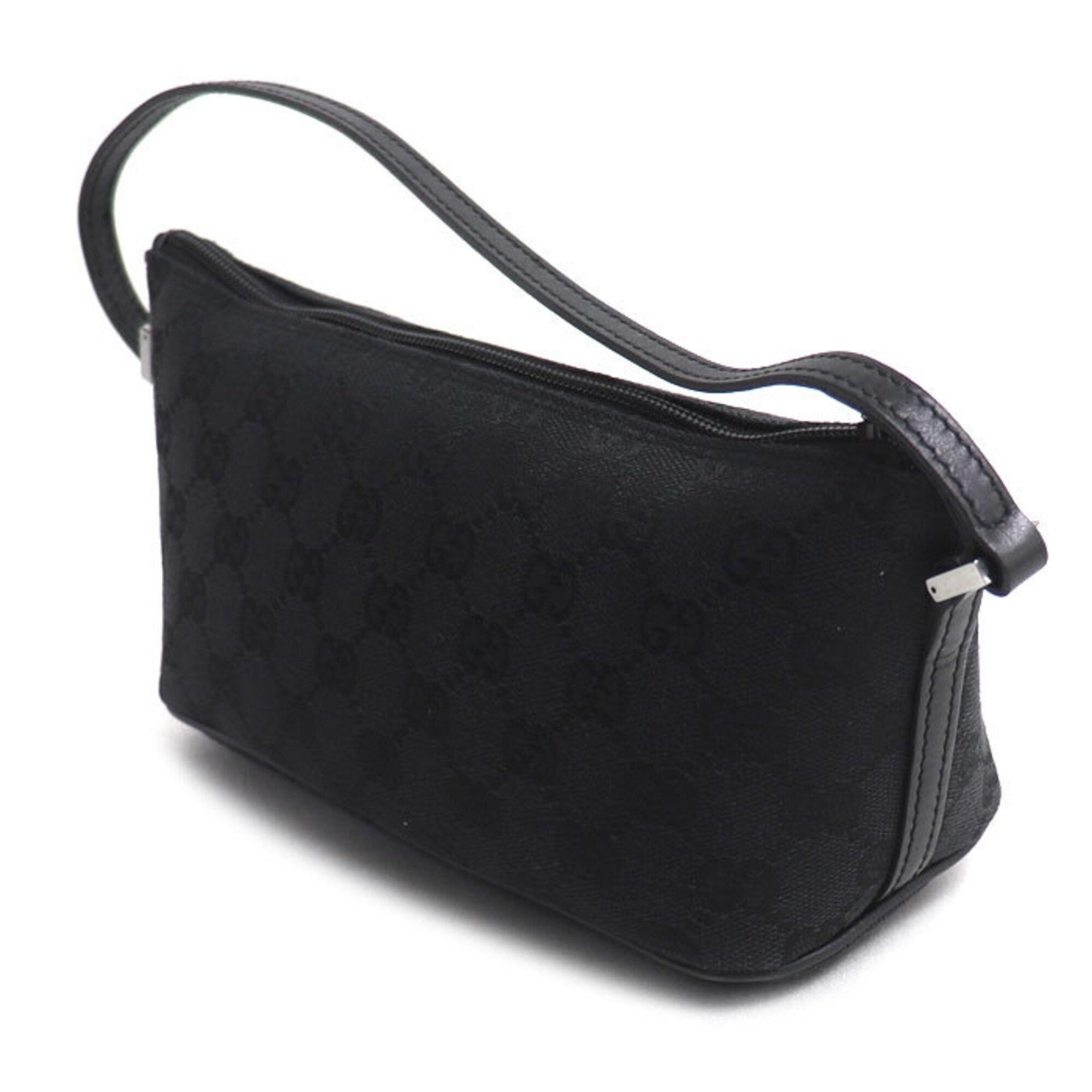 Gucci Black Gg Canvas Handbag Pouch (Pre-Owned)
