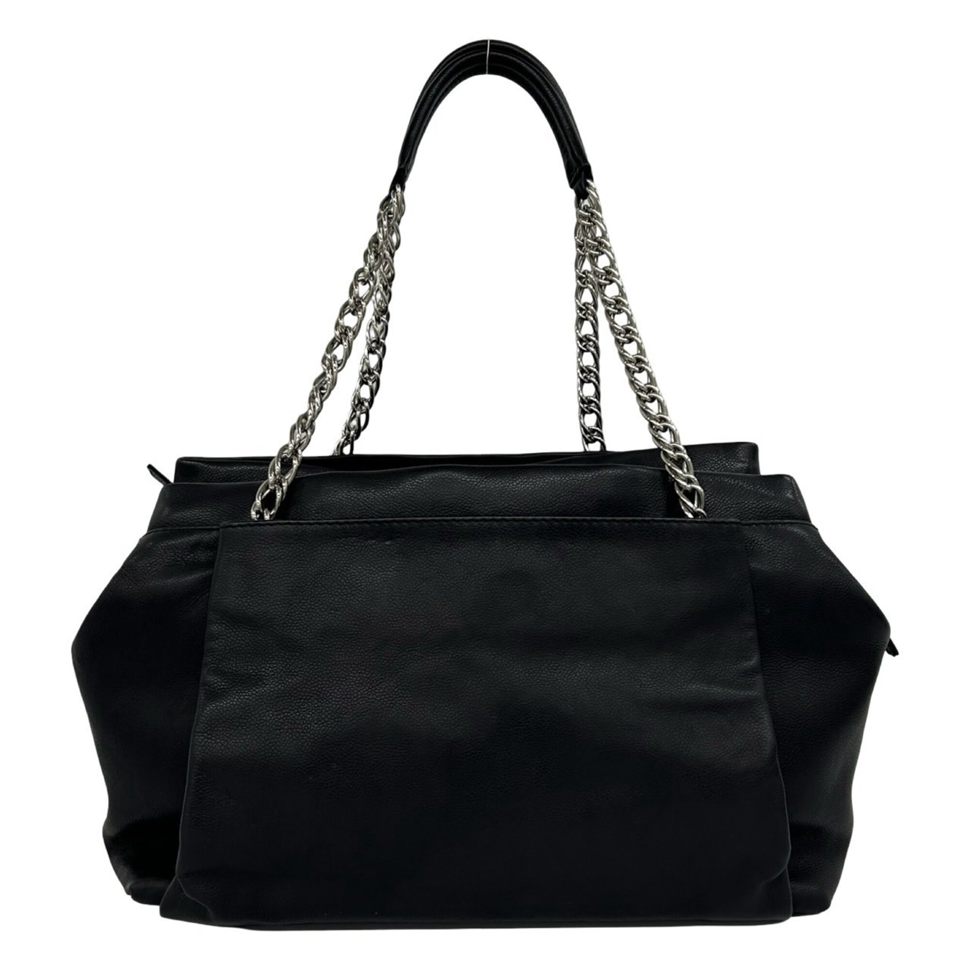 Chanel Black Grained Calfskin Shoulder Bag Tote Bag (Pre-Owned)