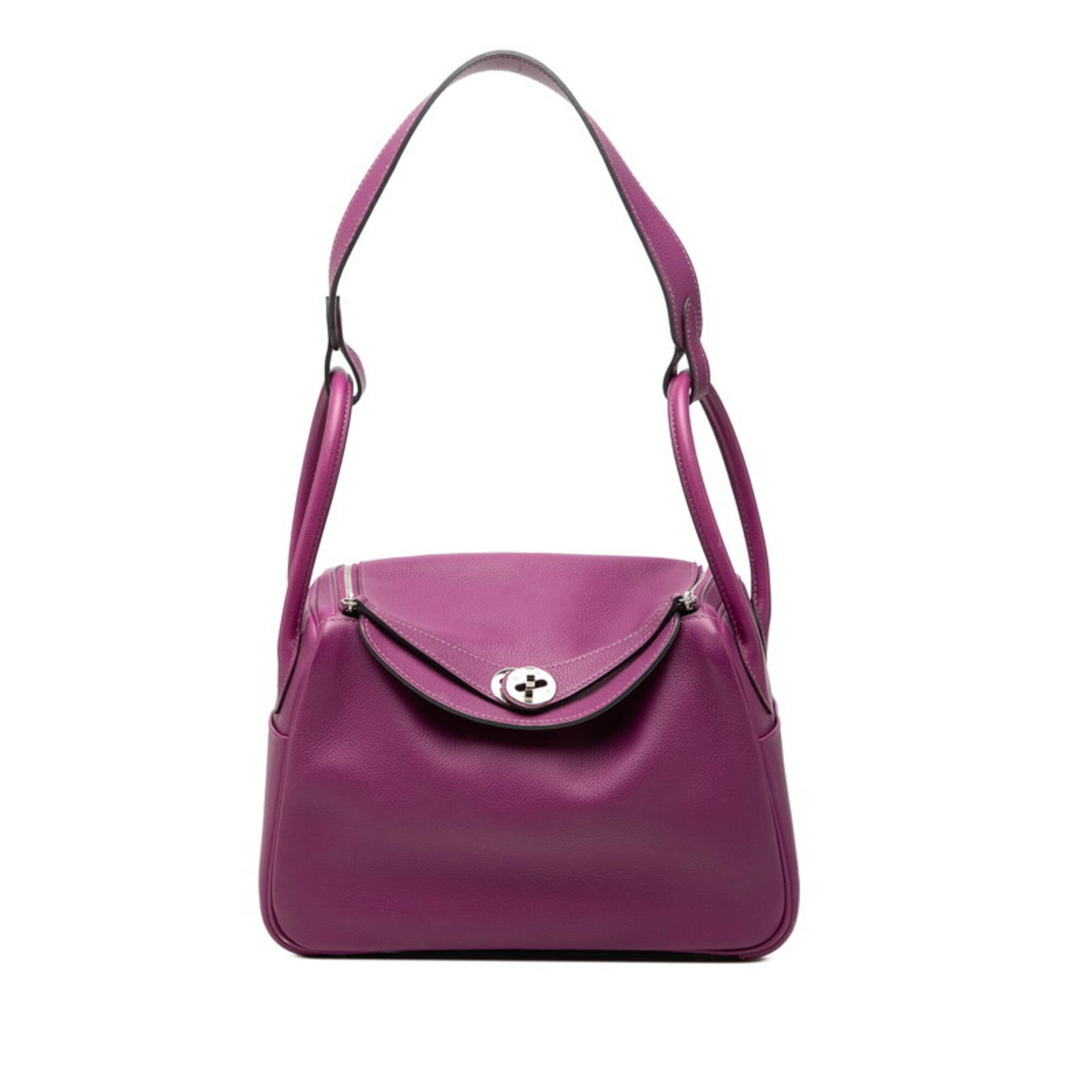 Hermes Anemone Purple Evercalf Leather Handbag Shoulder Bag (Pre-Owned)