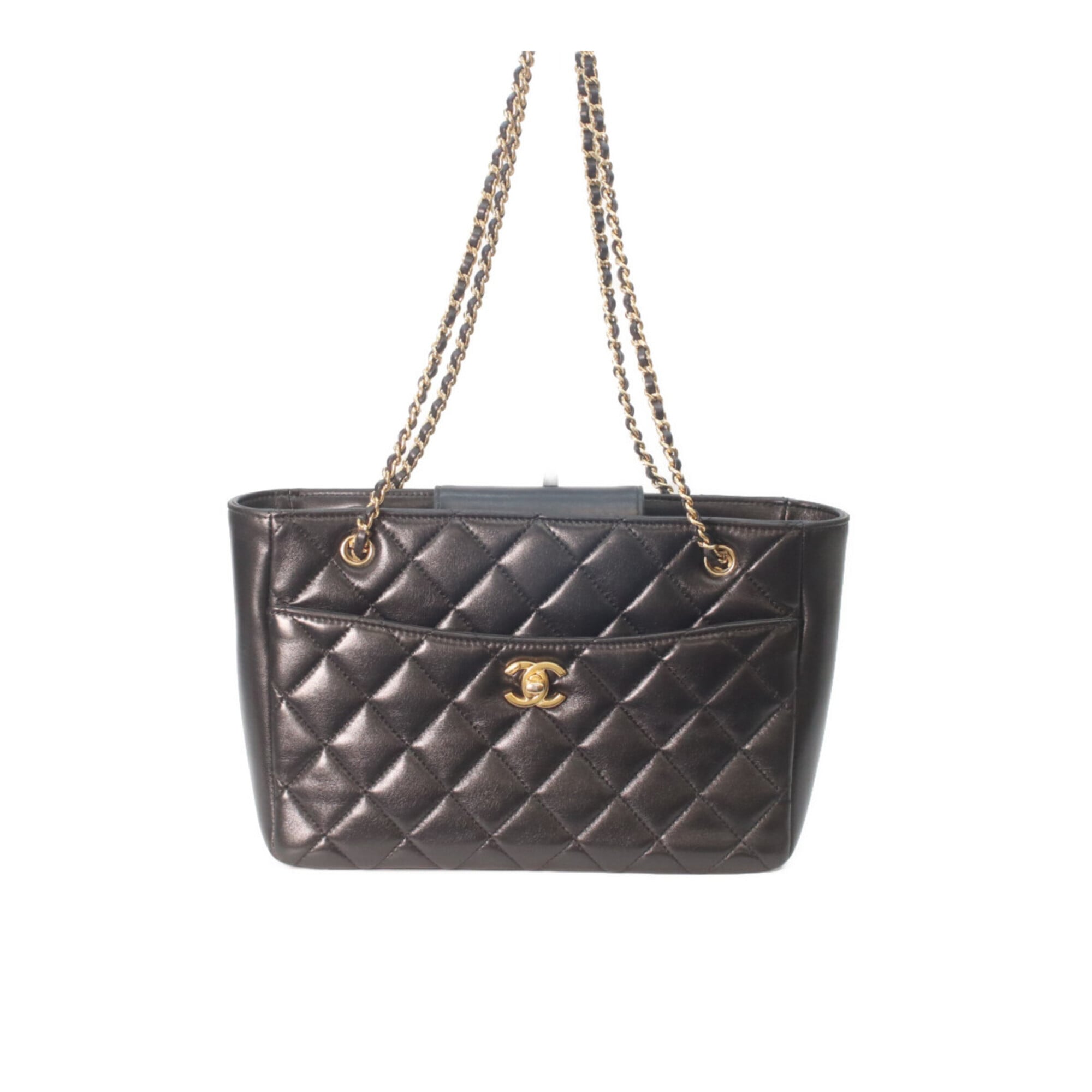 Chanel Black Leather Tote Bag (Pre-Owned)