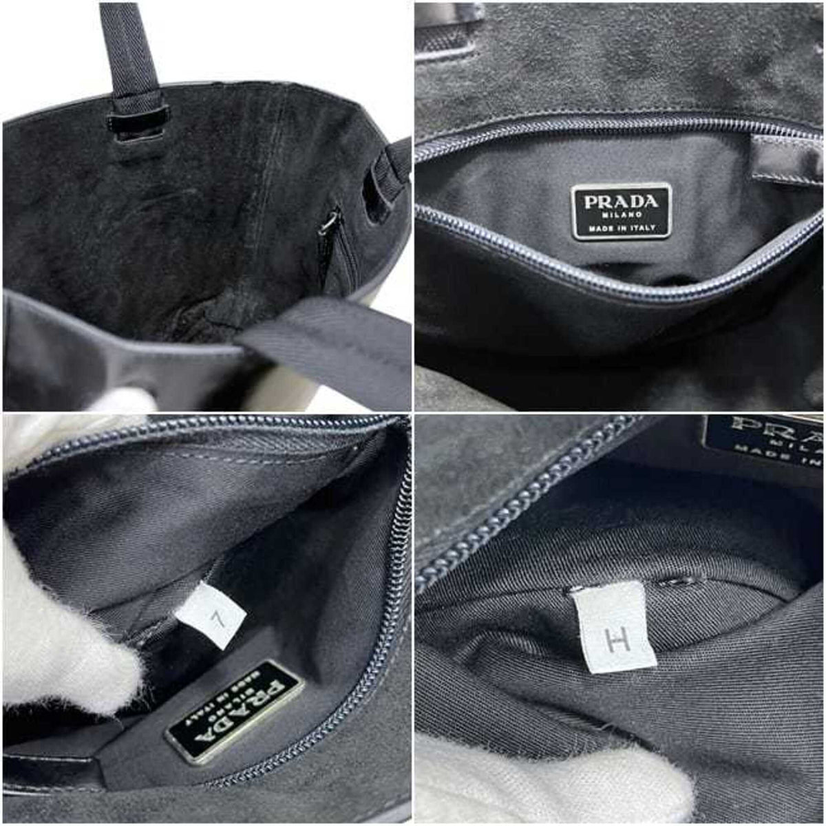 Prada Black Leather Handbag Tote Bag (Pre-Owned)