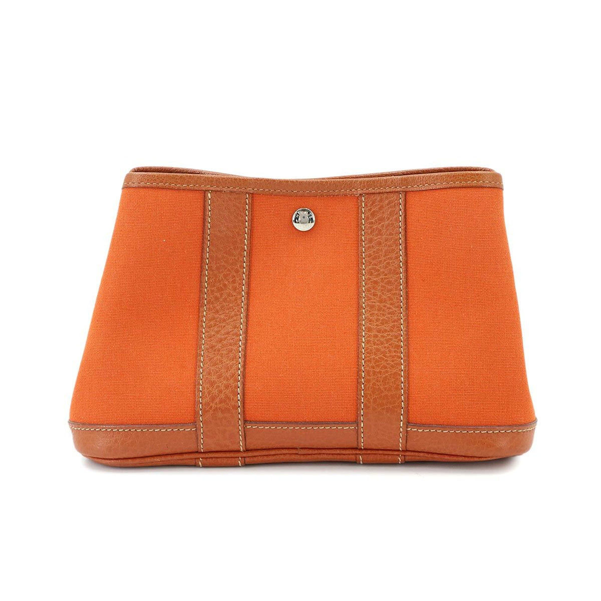 Hermes Potiron Toile Officier Leather Handbag (Pre-Owned)