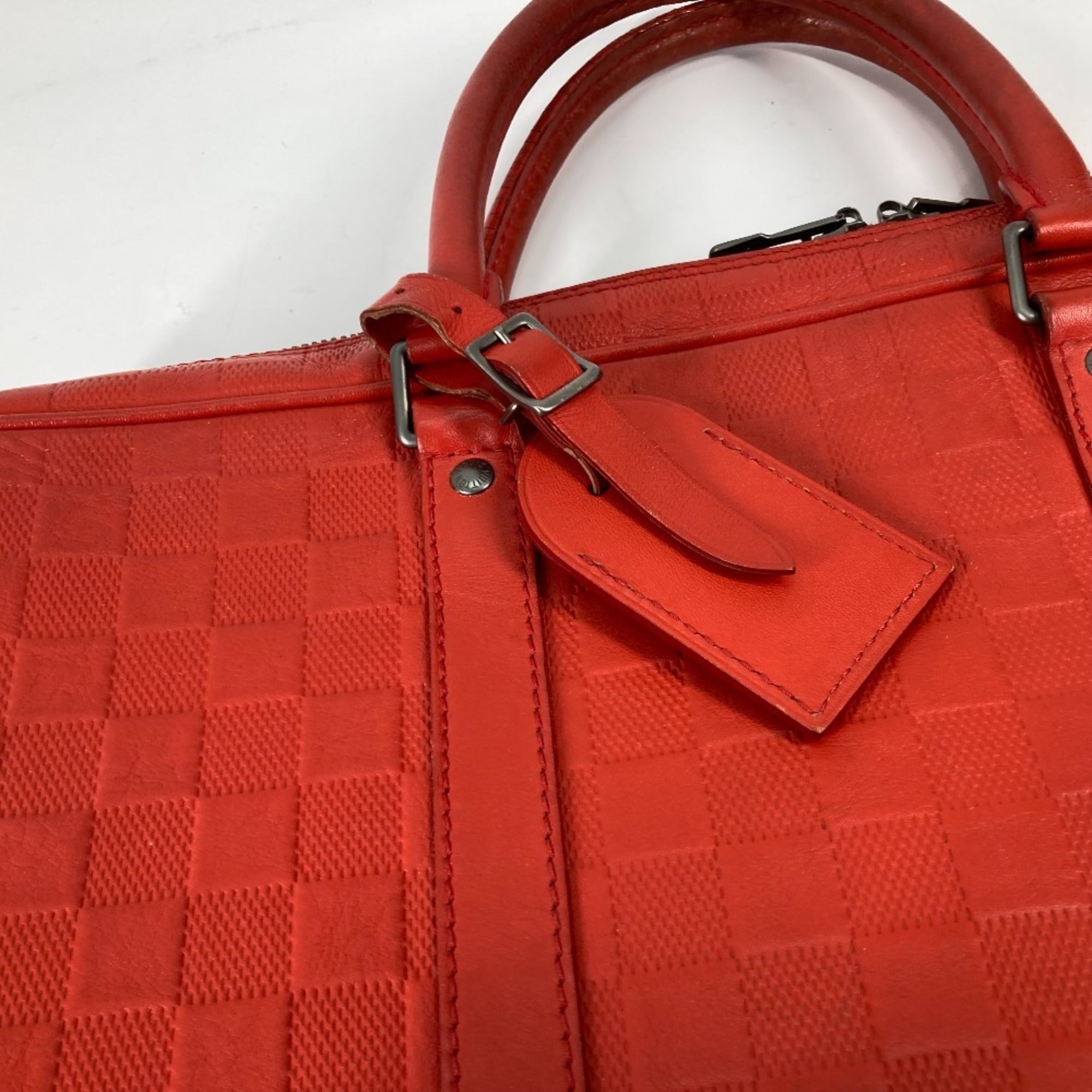 Louis Vuitton Galle Red Color Damier Infini Handbag Tote Bag (Pre-Owned)