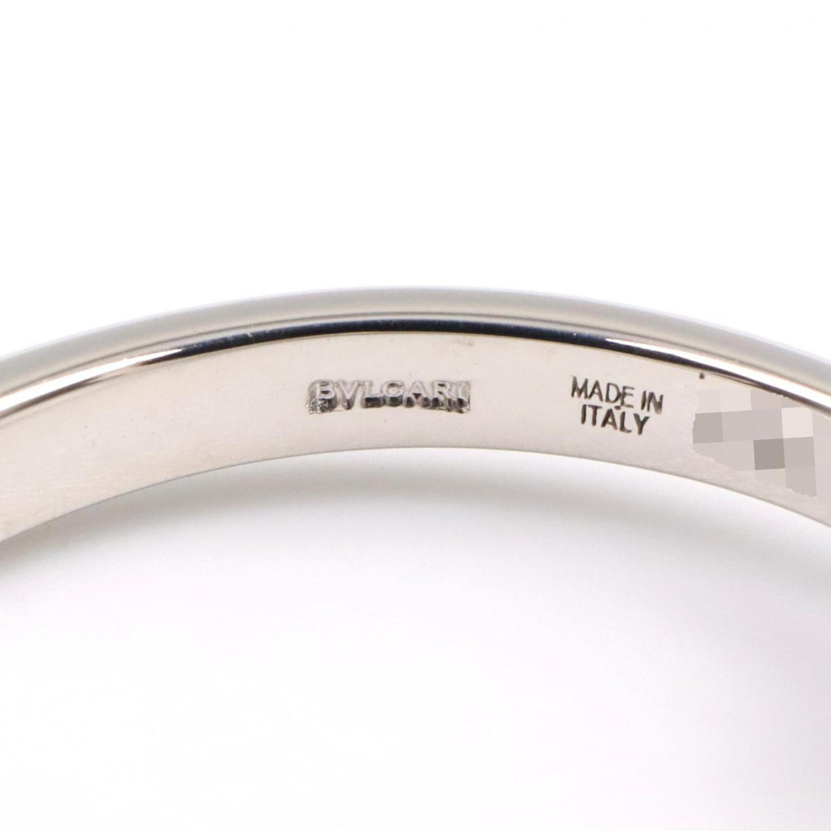 Bvlgari Silver Clear White Gold (18K) Band Ring (Pre-Owned)