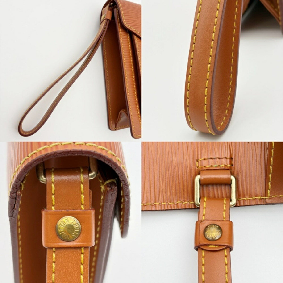 Louis Vuitton Gold Cipango Epi Leather Clutch Bag Pochette (Pre-Owned)