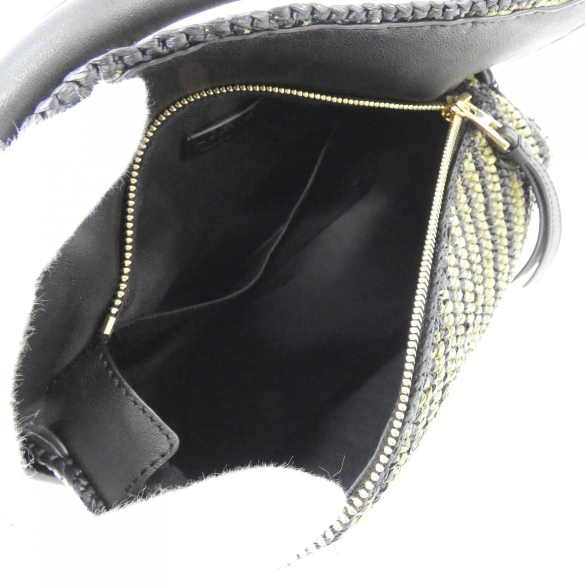 Loewe Green Olive Raffia Leather Handbag (Pre-Owned)