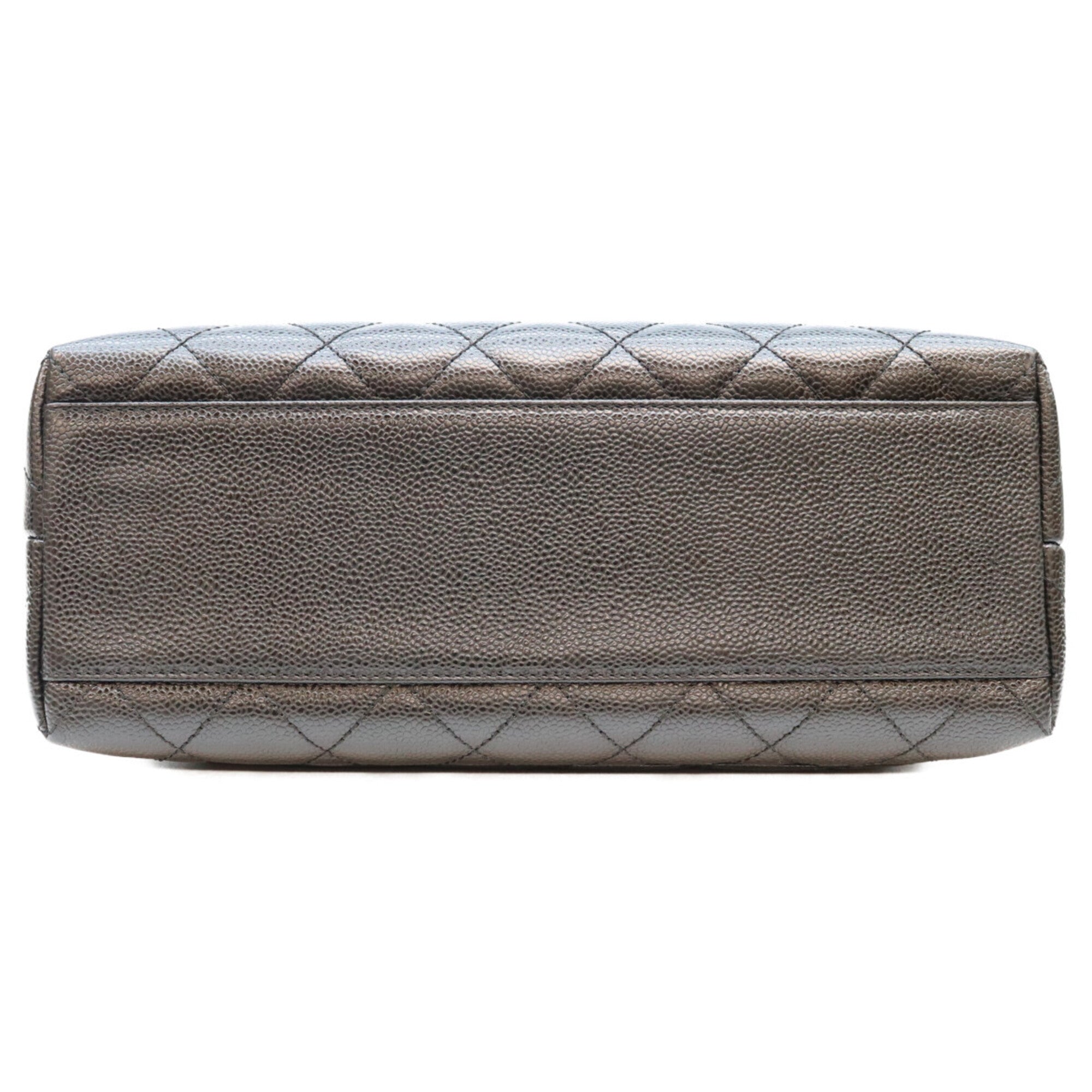 Chanel Black Grained Calfskin Handbag (Pre-Owned)