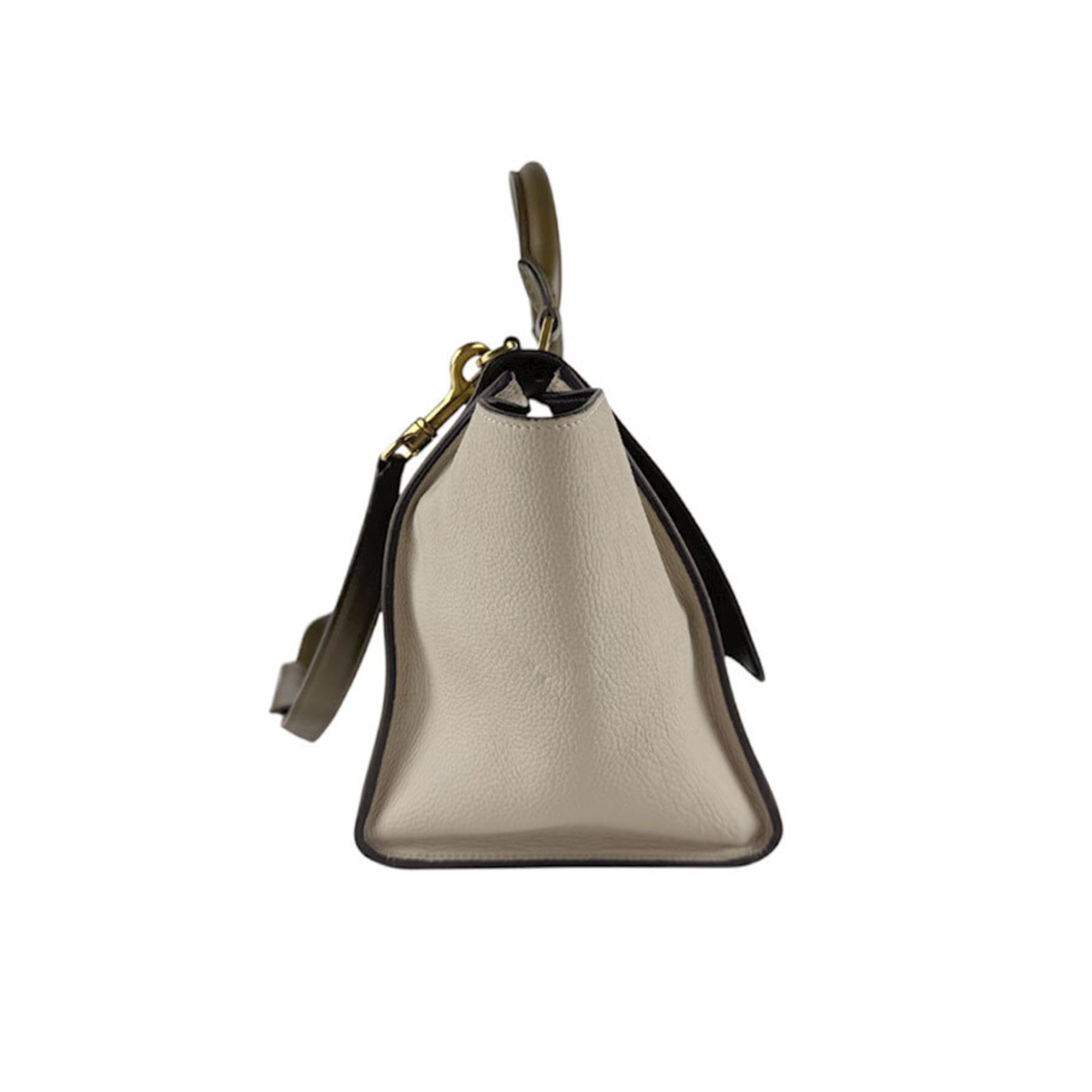 Celine Black Khaki Light Beige Leather Handbag Shoulder Bag (Pre-Owned)
