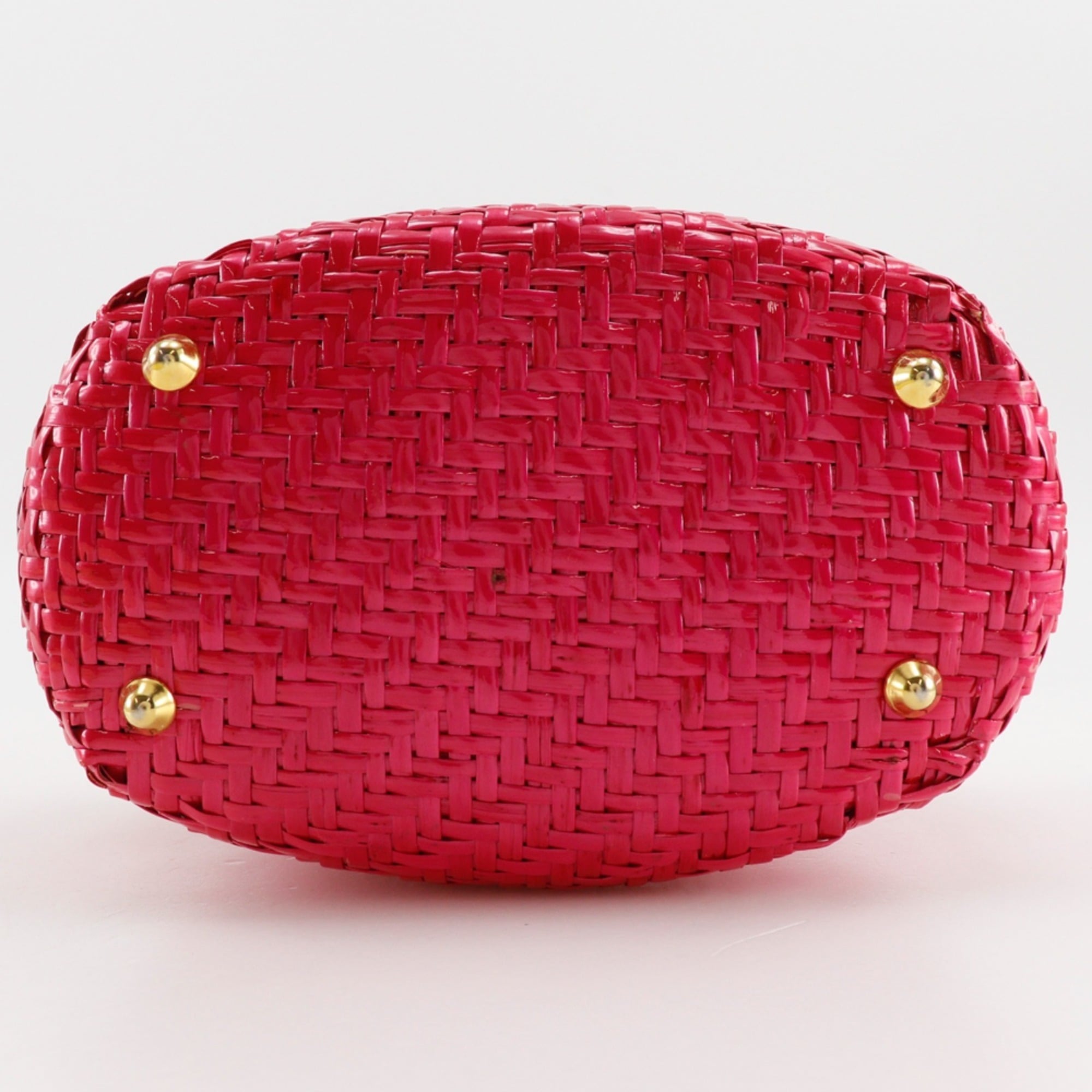Fendi Pink Straw Basket Handbag (Pre-Owned)