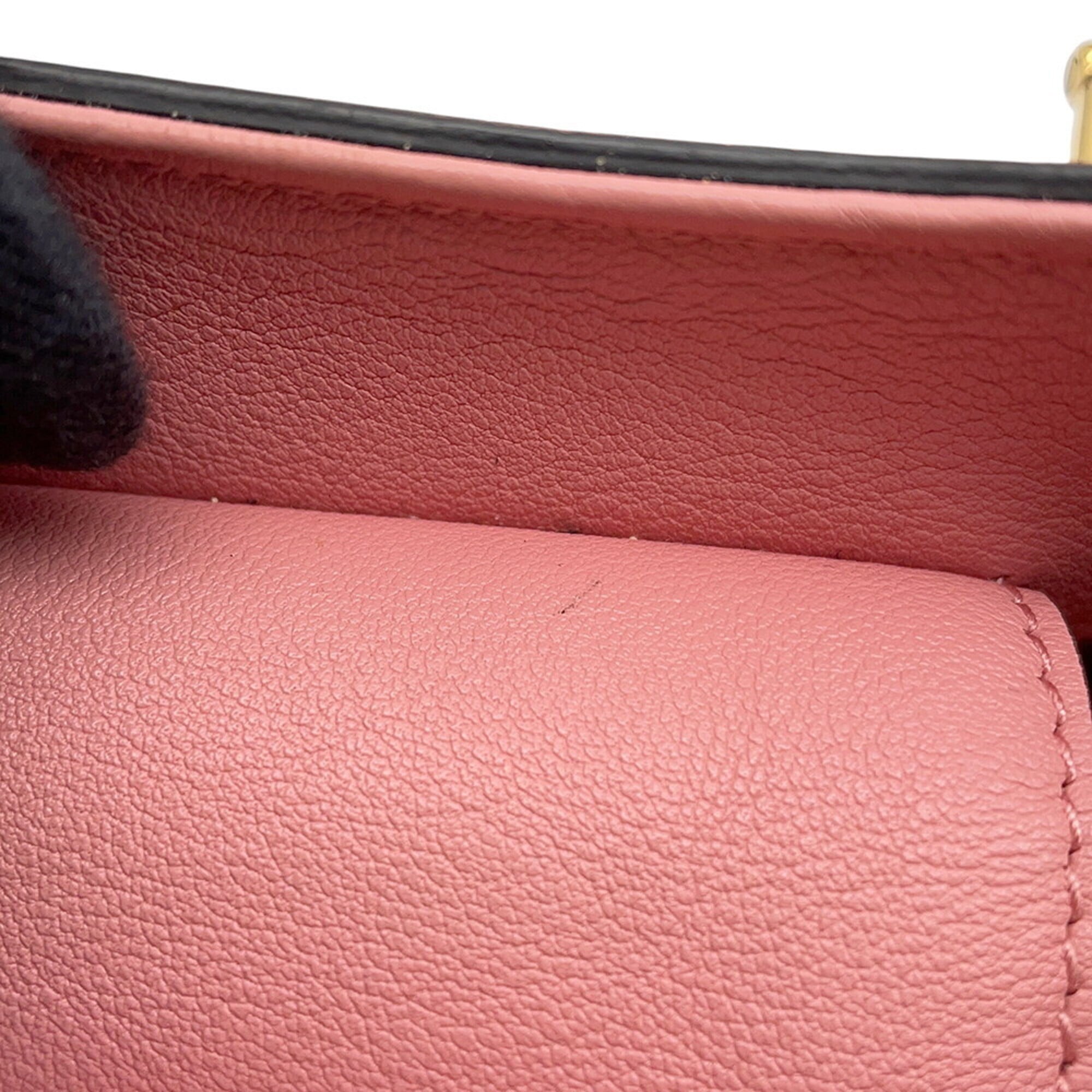 Gucci Bamboo Pink Bamboo Leather Handbag (Pre-Owned)