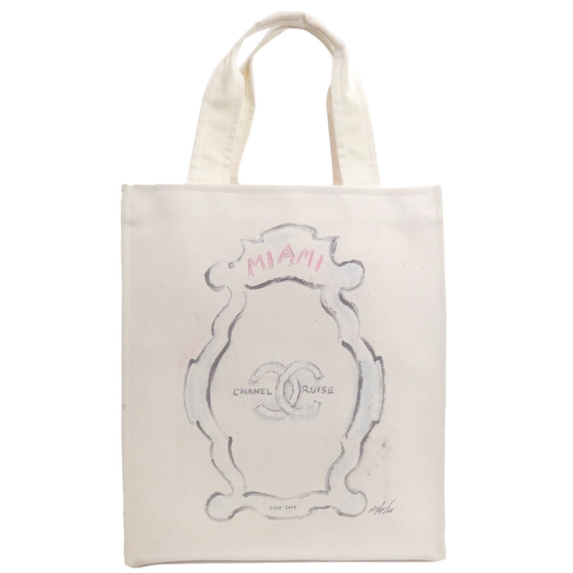Chanel White Canvas Tote Bag (Pre-Owned)