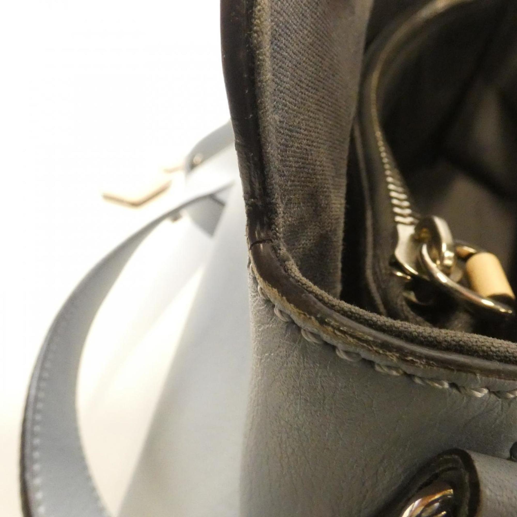 Fendi Beige Light Blue Leather Handbag (Pre-Owned)
