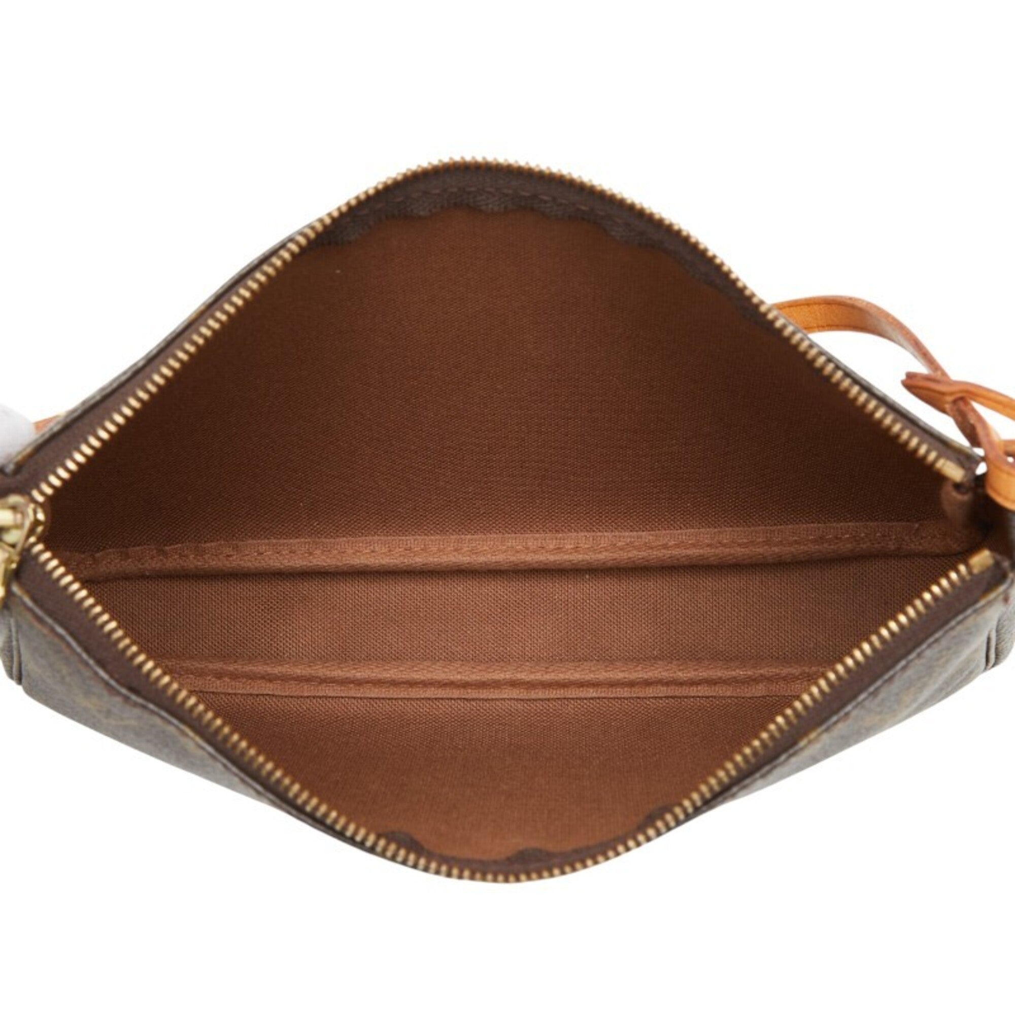 Louis Vuitton Brown Pvc Leather Handbag Pochette Pouch (Pre-Owned)