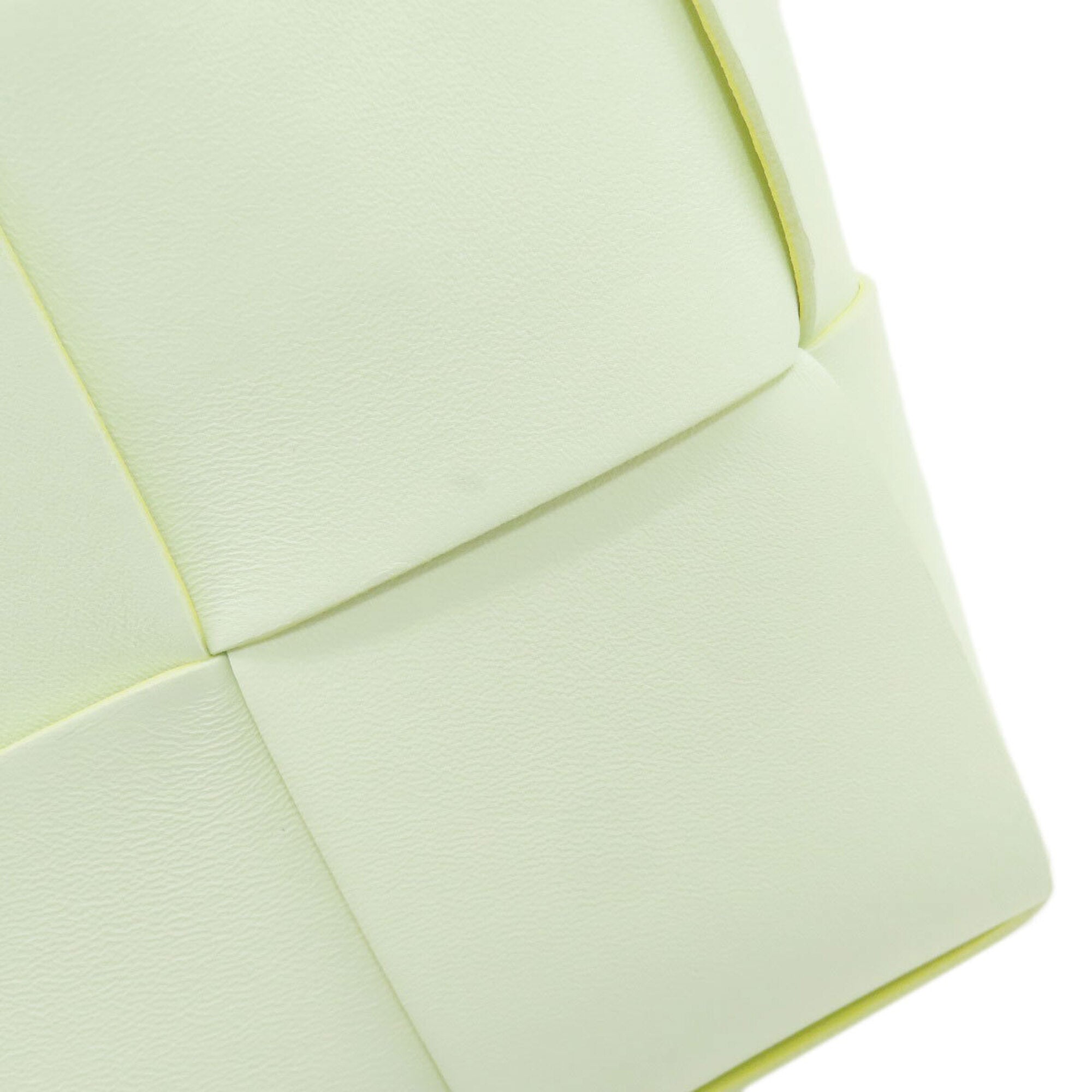 Bottega Veneta Green White Leather Handbag Pouch (Pre-Owned)