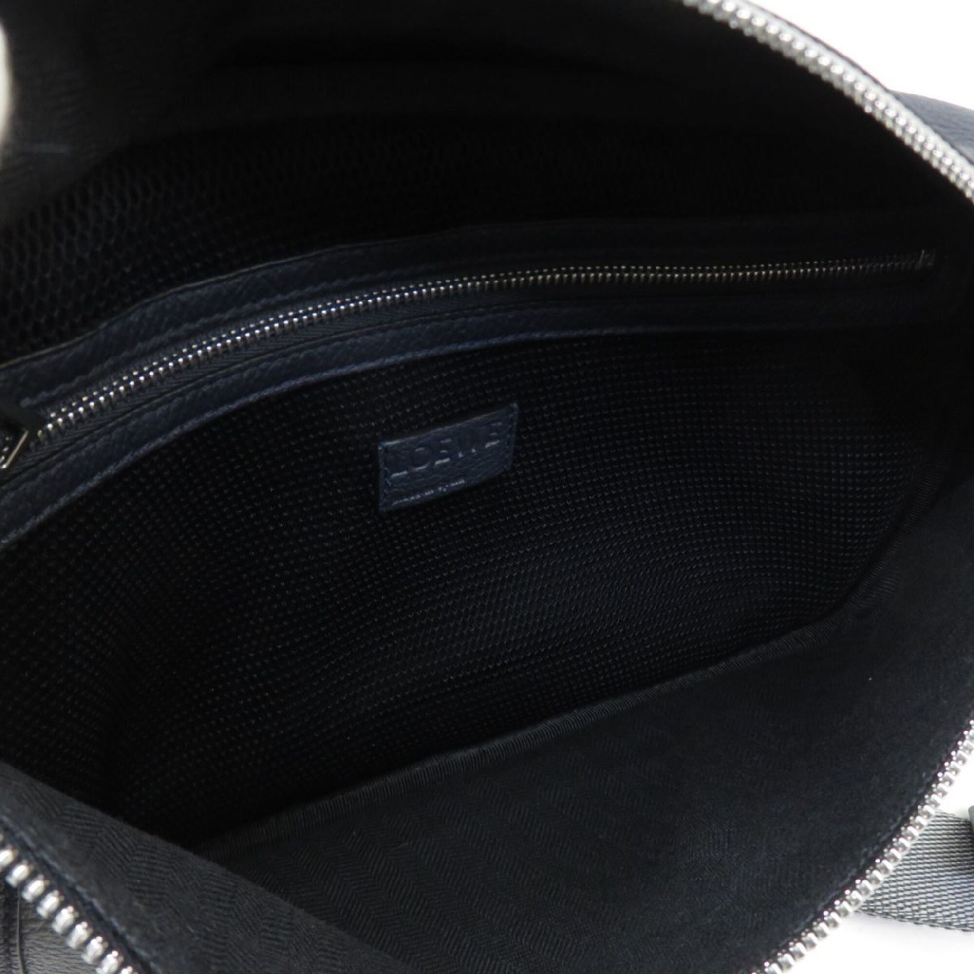 Loewe Gray Light Green Navy Leather Fanny Pack Sling Bag (Pre-Owned)