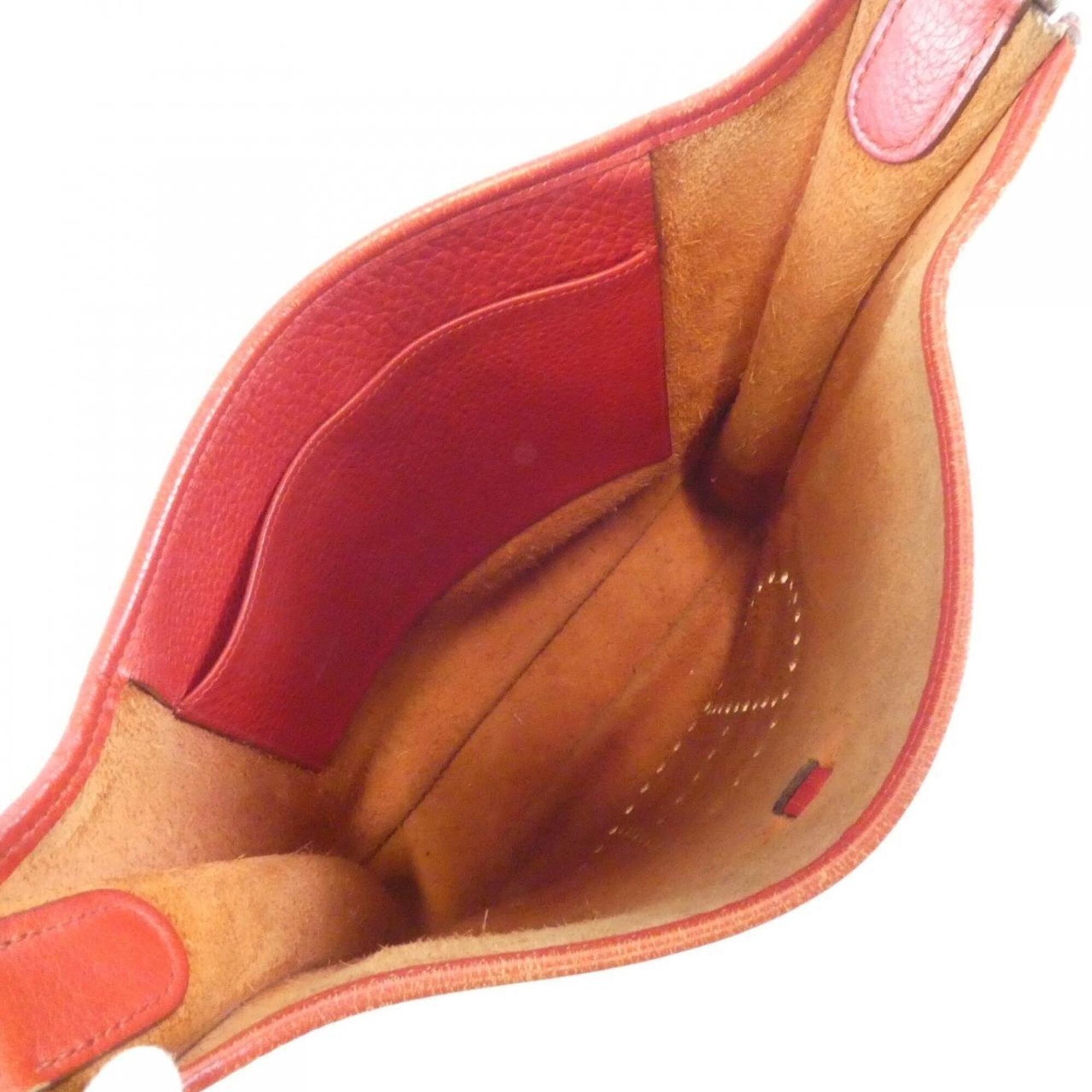 Hermes Red Color Taurillon Clemence Leather Shoulder Bag (Pre-Owned)