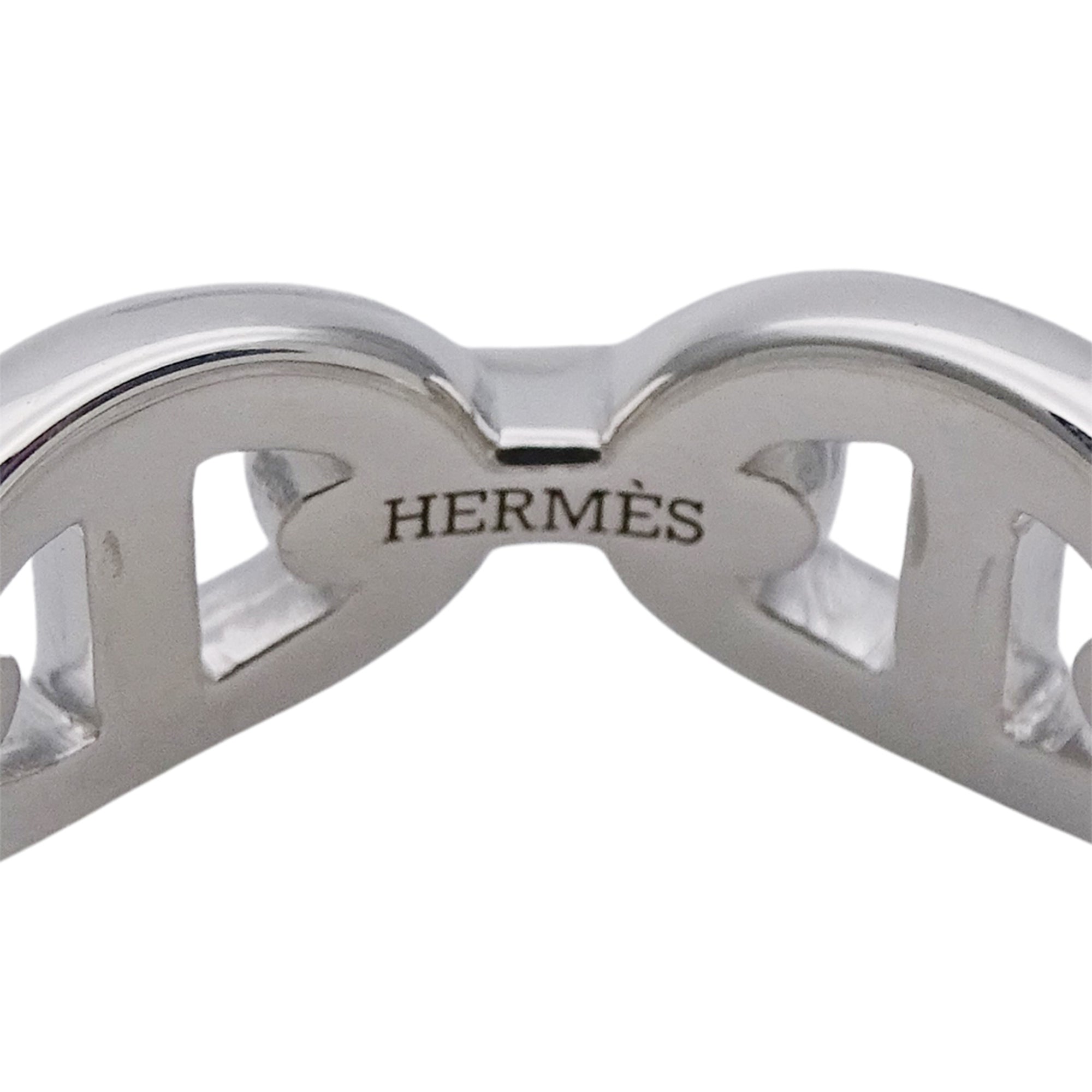 Hermes Silver Silver 925 Band Ring (Pre-Owned)