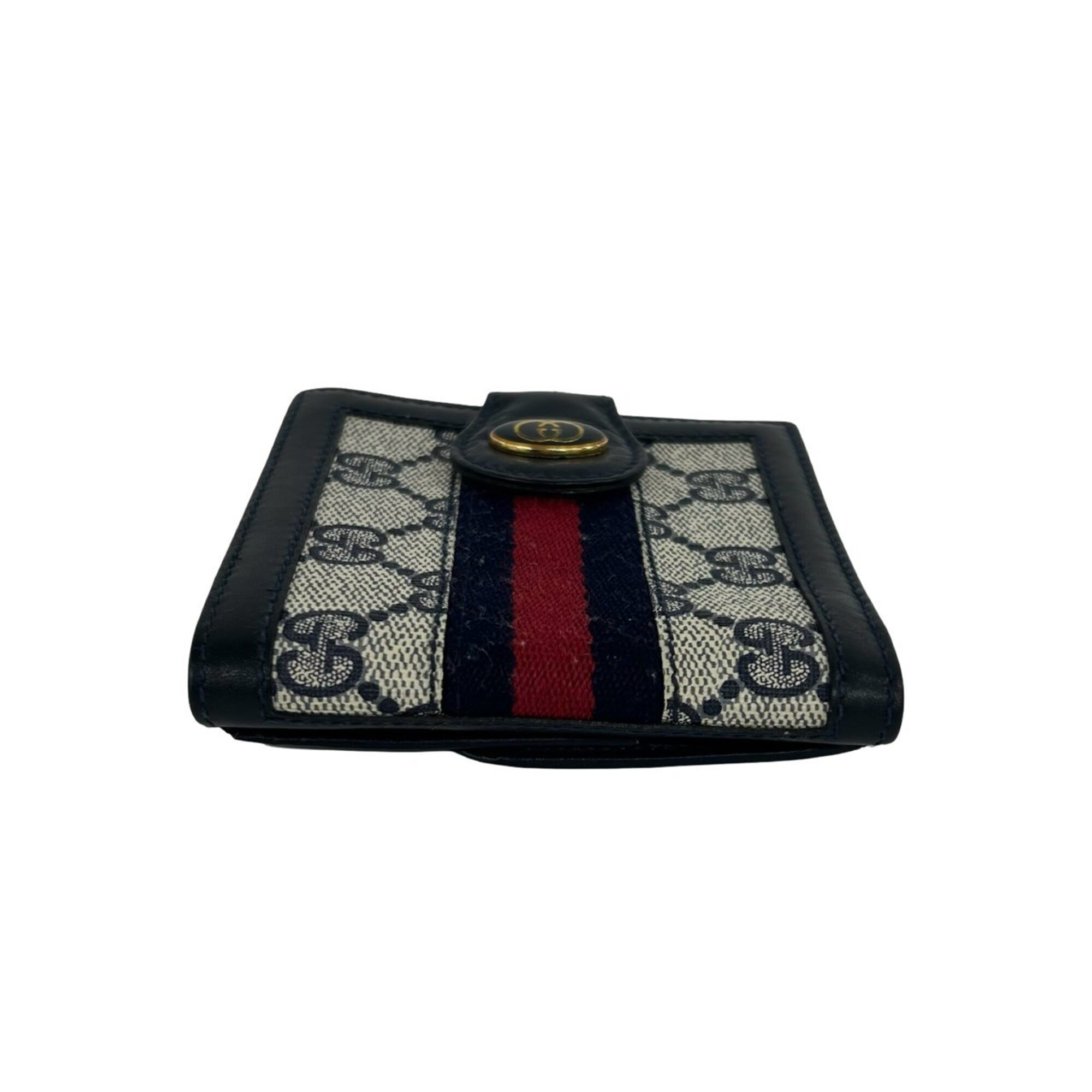 Gucci Navy Red Color Pvc Leather Wallet (Bi-Fold) (Pre-Owned)