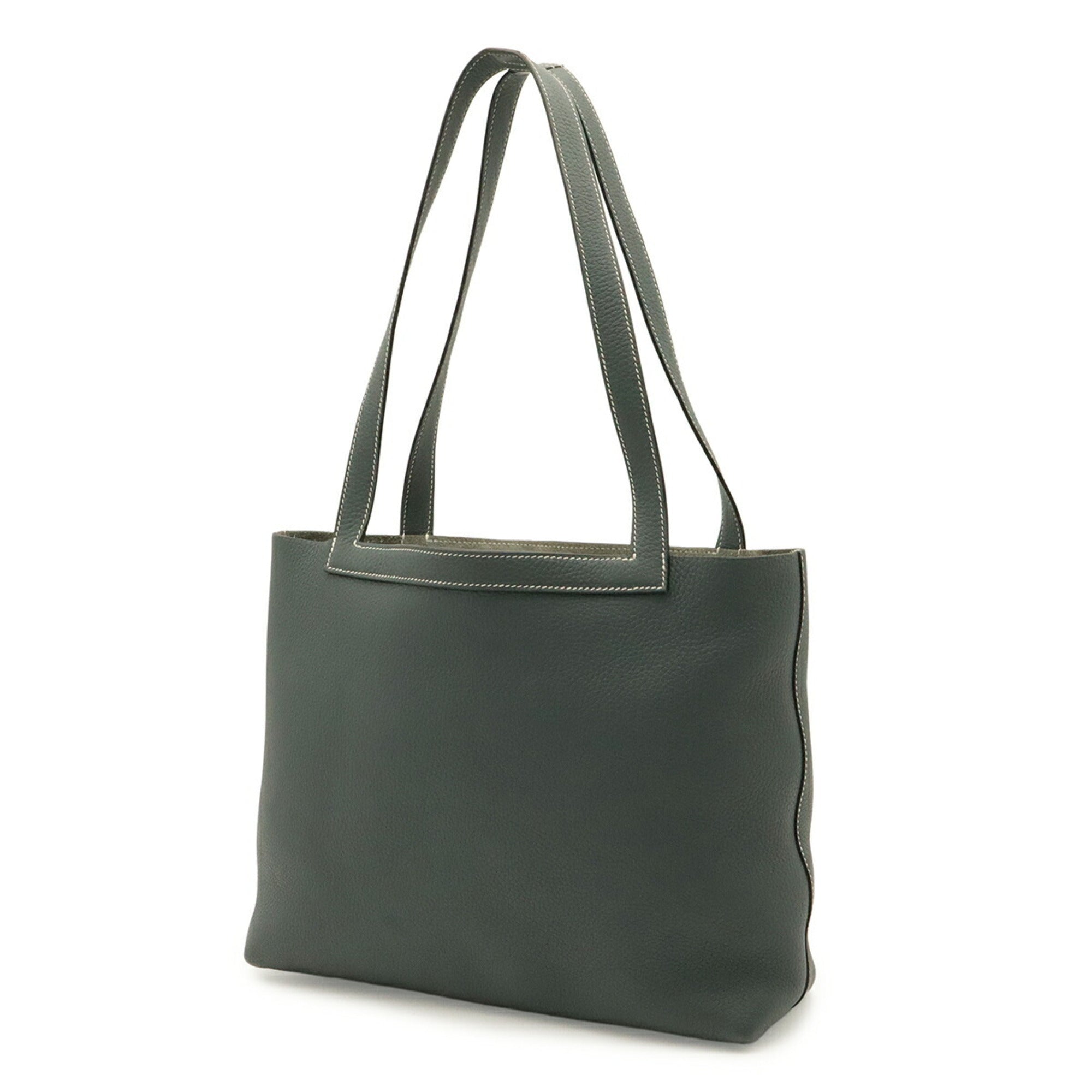 Hermes Blue Taurillon Clemence Leather Shoulder Bag Tote Bag (Pre-Owned)