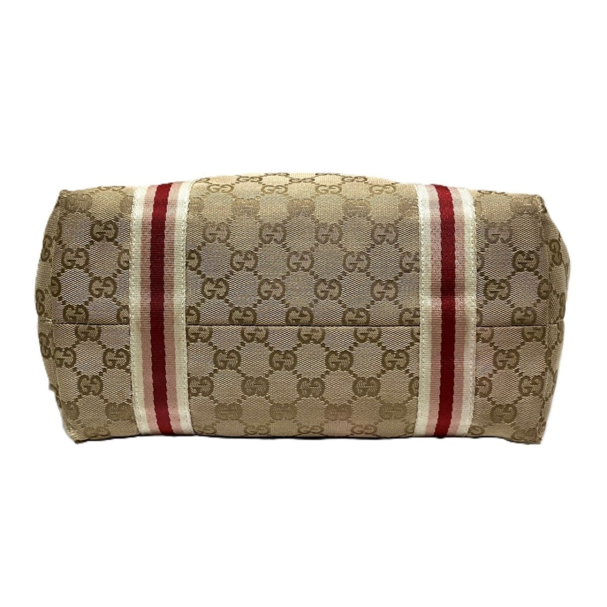 Gucci Sherry Line Beige Gg Canvas Tote Bag (Pre-Owned)