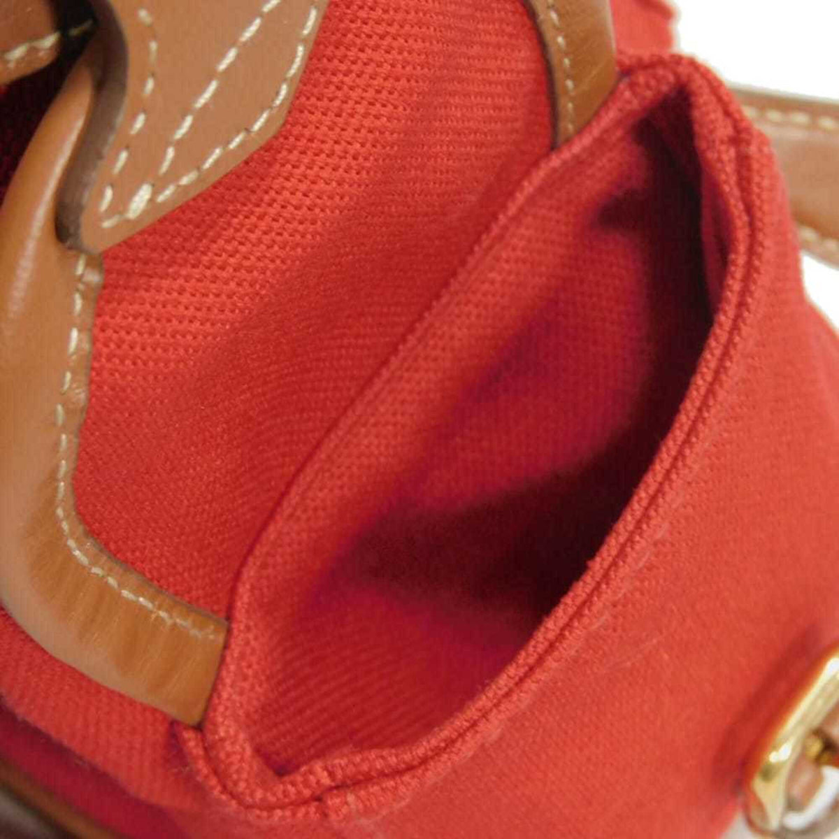 Miu Miu Red Color Cotton Canvas Backpack (Pre-Owned)