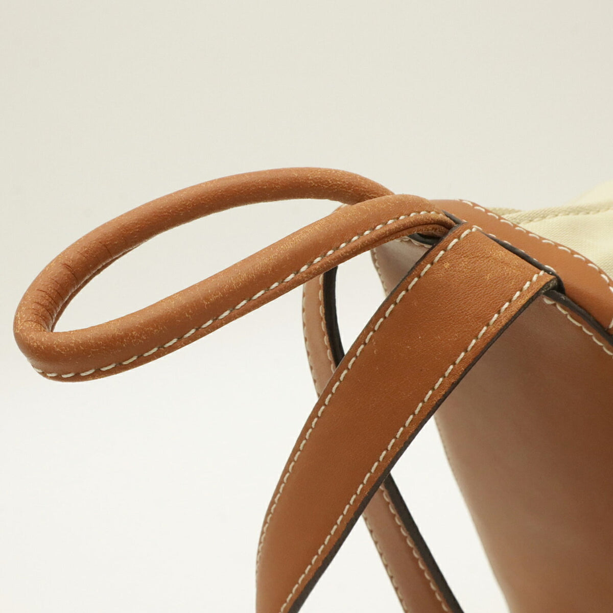 Loewe Beige Brown Canvas Leather Shoulder Bag Sling Bag (Pre-Owned)