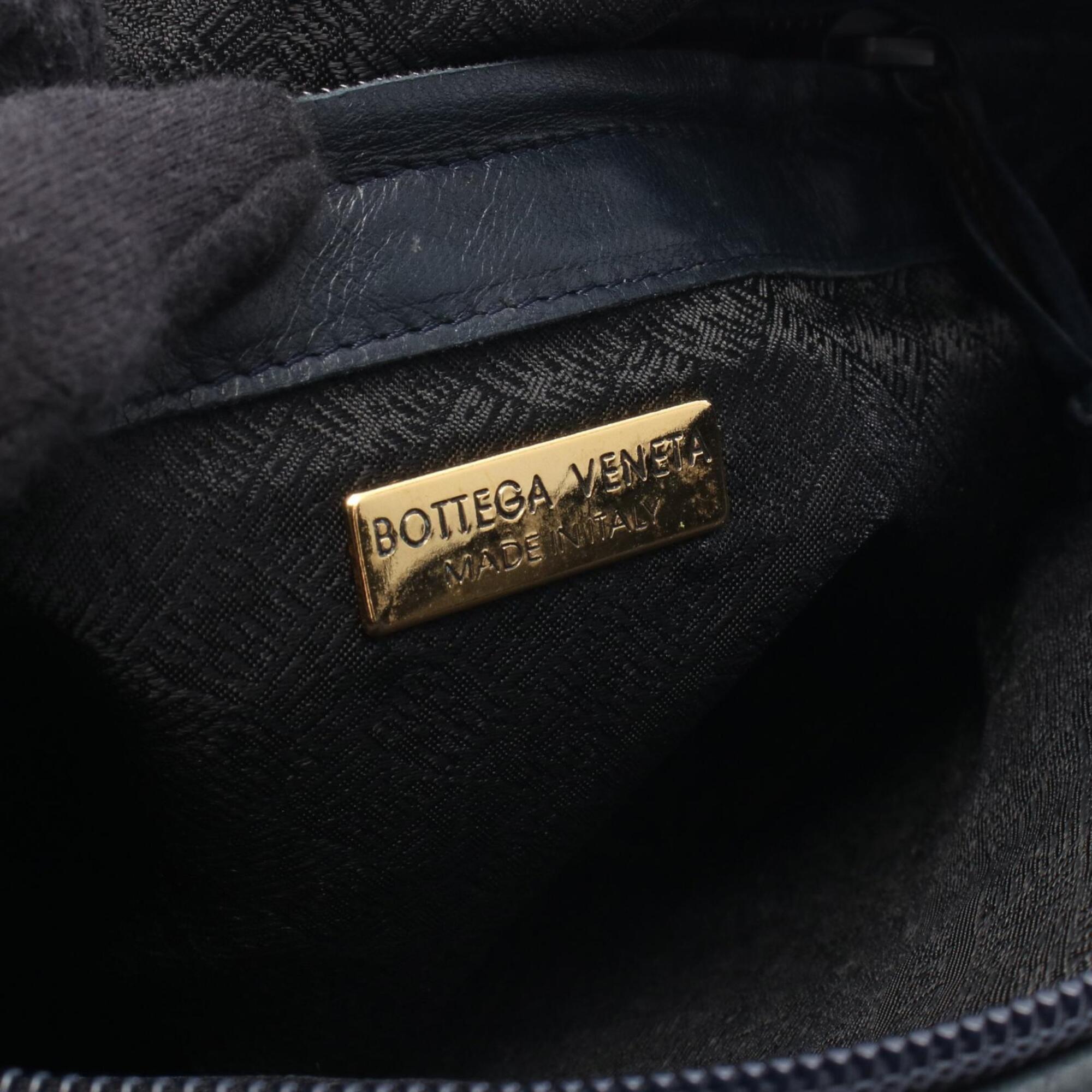 Bottega Veneta Navy Intrecciato Handbag Shoulder Bag (Pre-Owned)