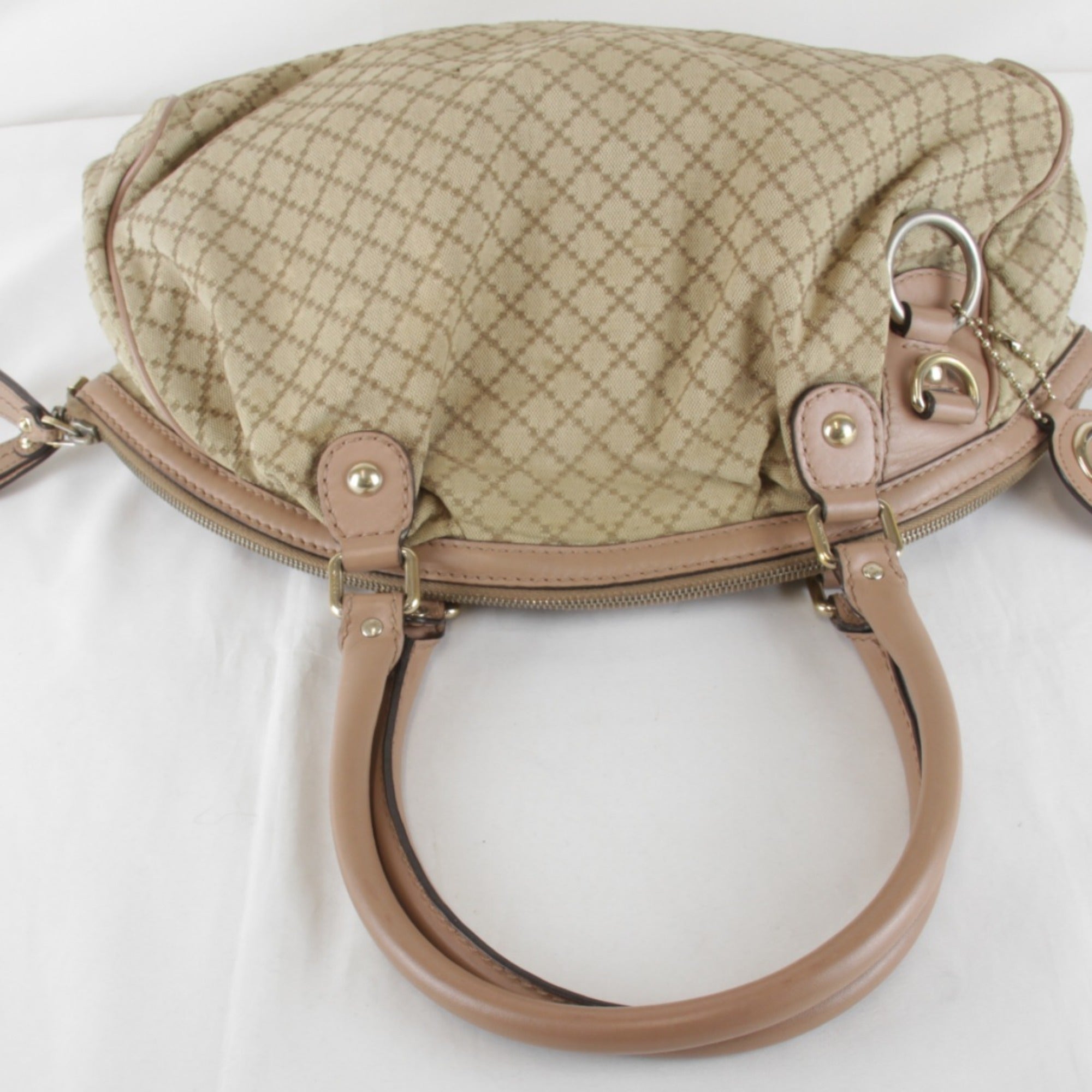 Gucci Beige Black Yellow Canvas Handbag (Pre-Owned)