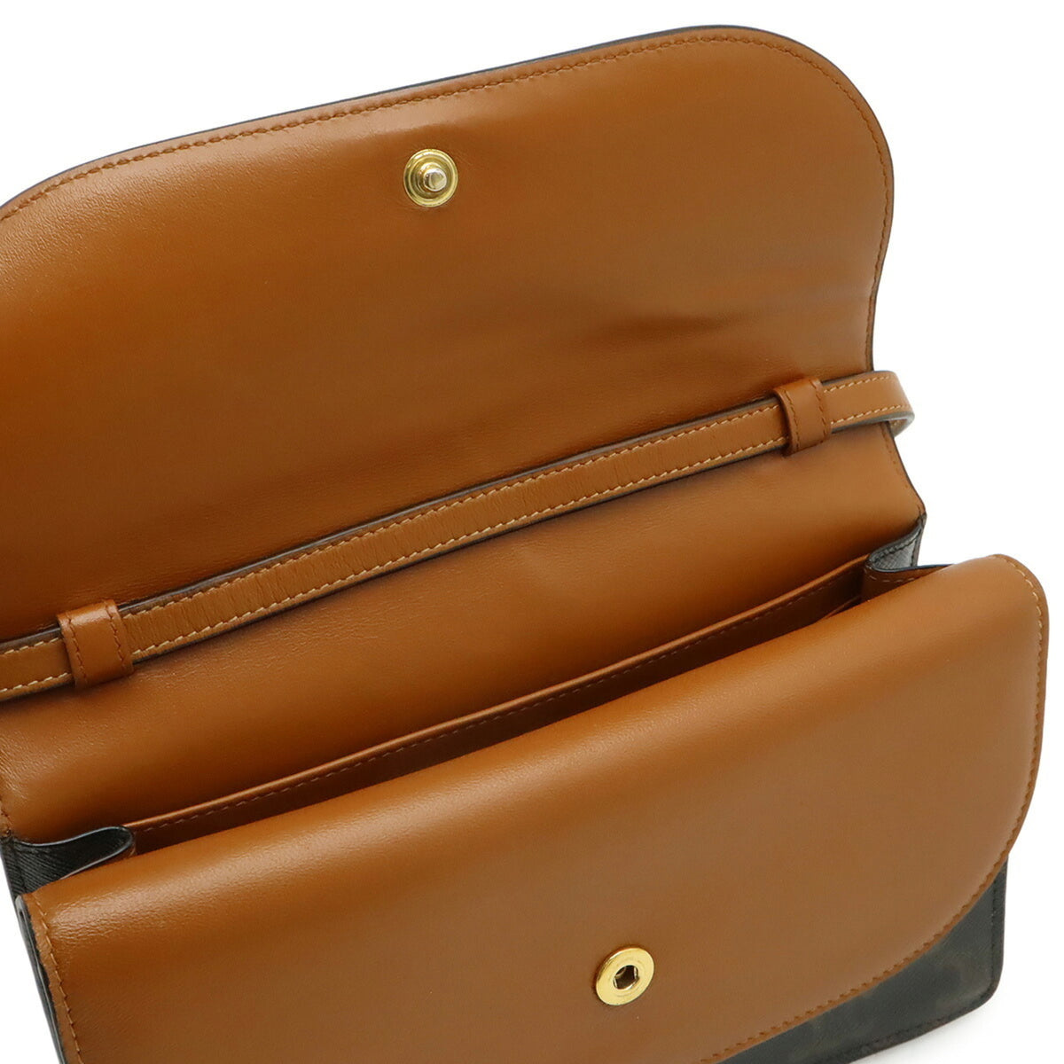 Celine Dark Brown Canvas Clutch Bag Pochette Shoulder Bag (Pre-Owned)