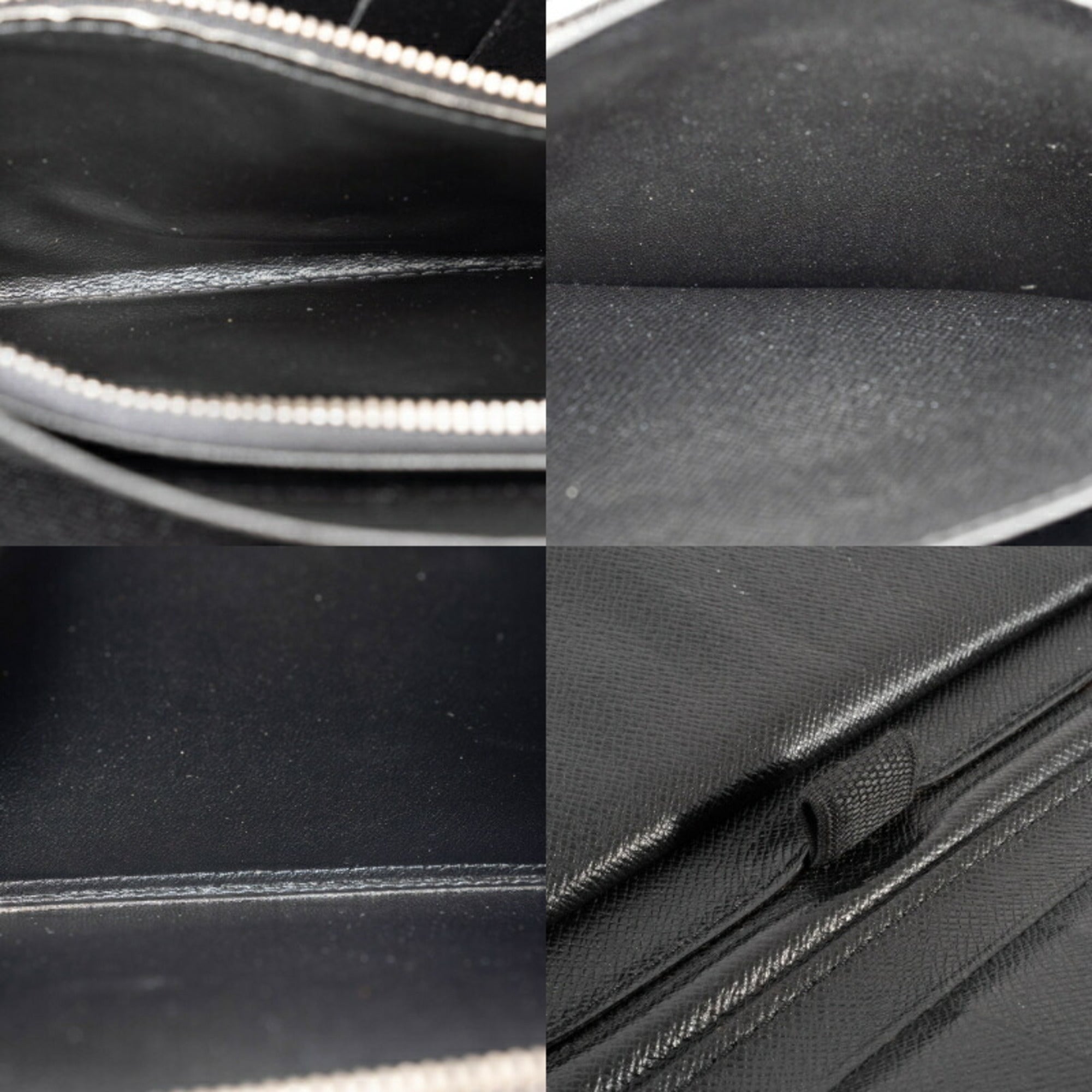 Louis Vuitton Black Taiga Leather Leather Long Bill Wallet (Bi-Fold) (Pre-Owned)