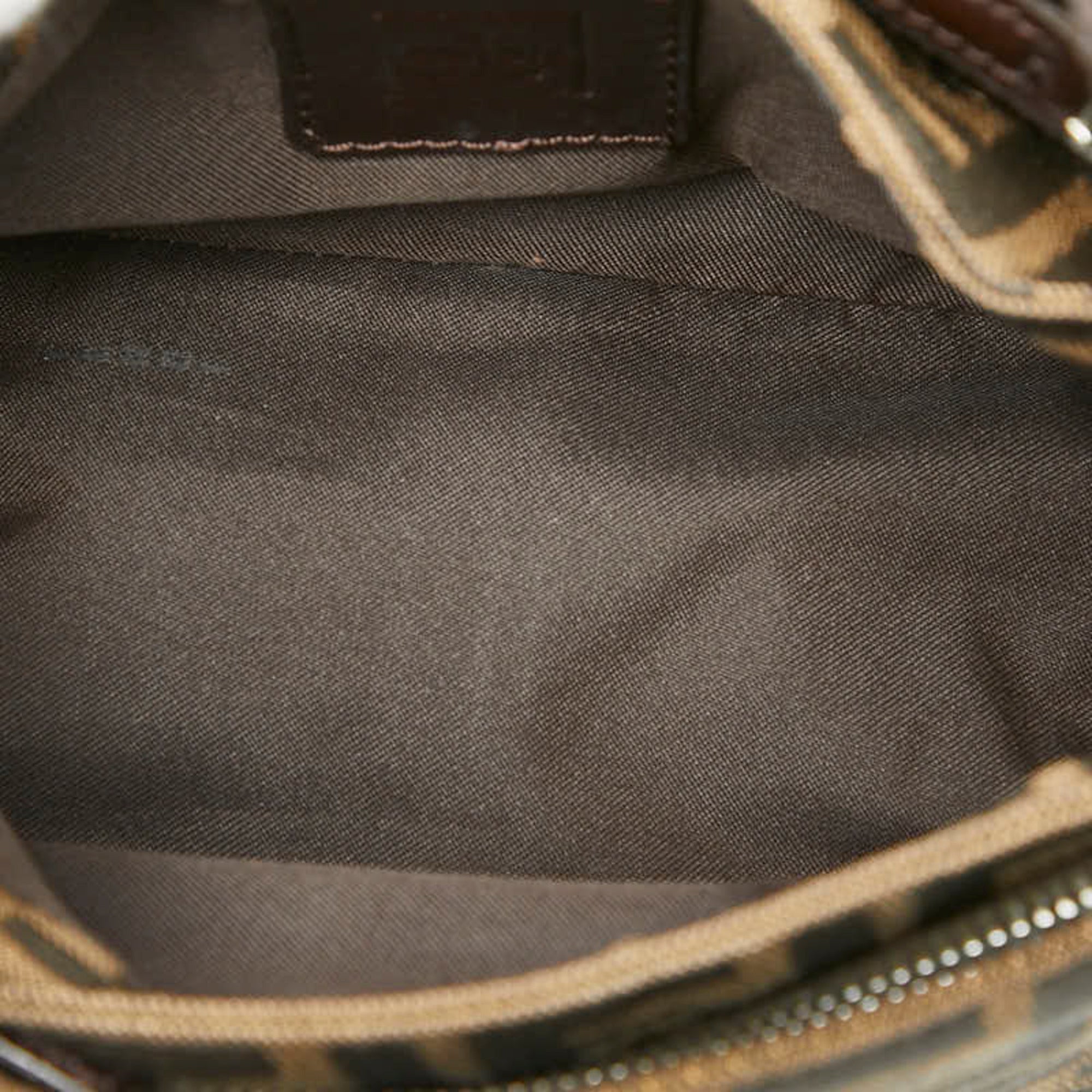 Fendi Brown Canvas Leather Shoulder Bag (Pre-Owned)