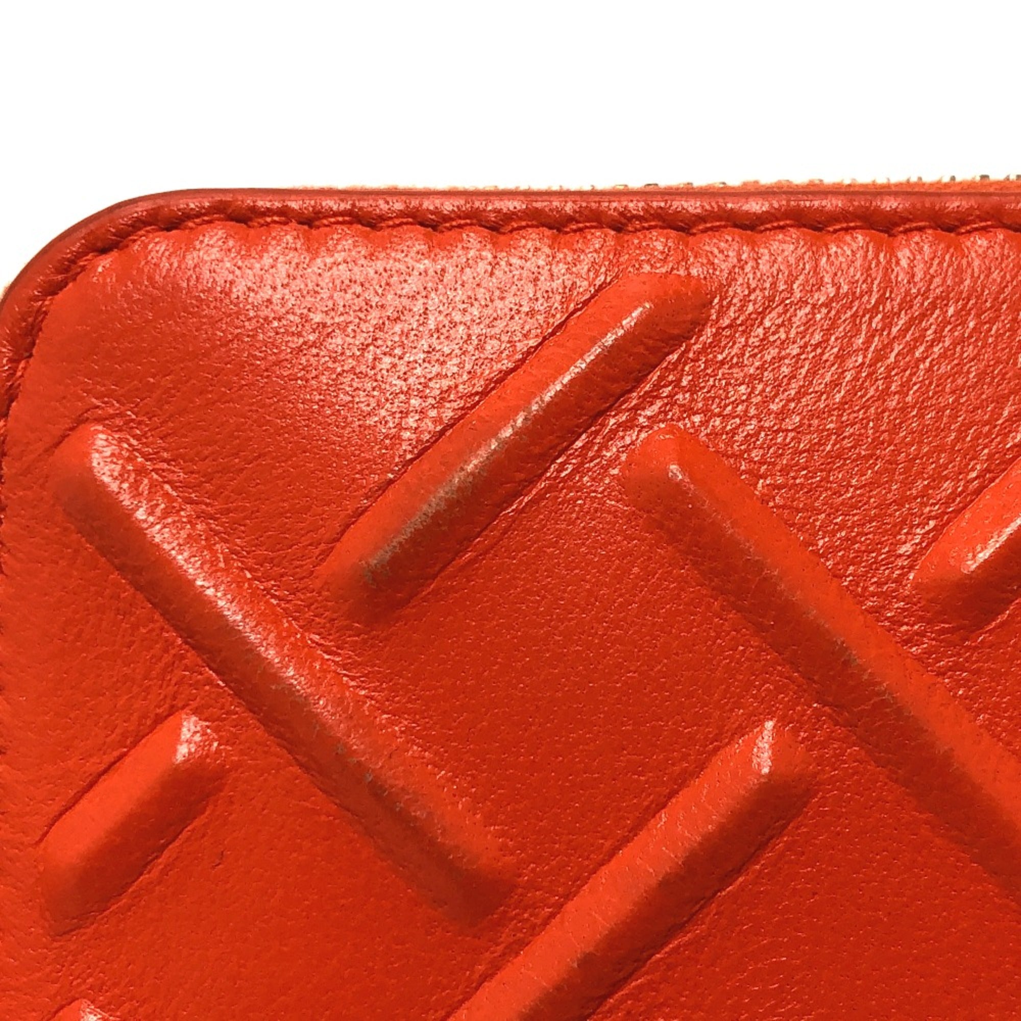 Bottega Veneta Orange Leather Long Wallet (Bi-Fold) (Pre-Owned)