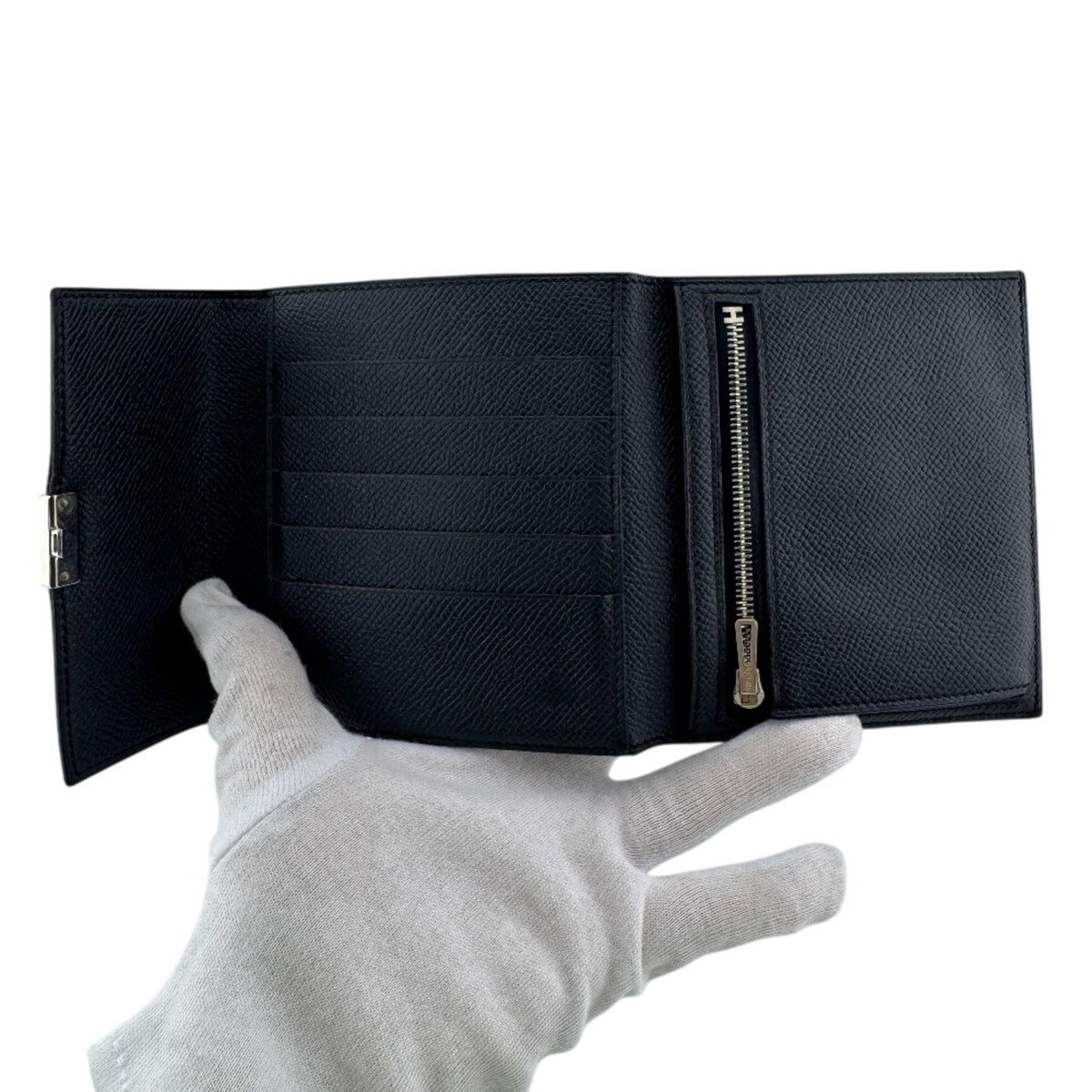 Hermes Blue Indigo Epsom Leather Wallet (Tri-Fold) (Pre-Owned)