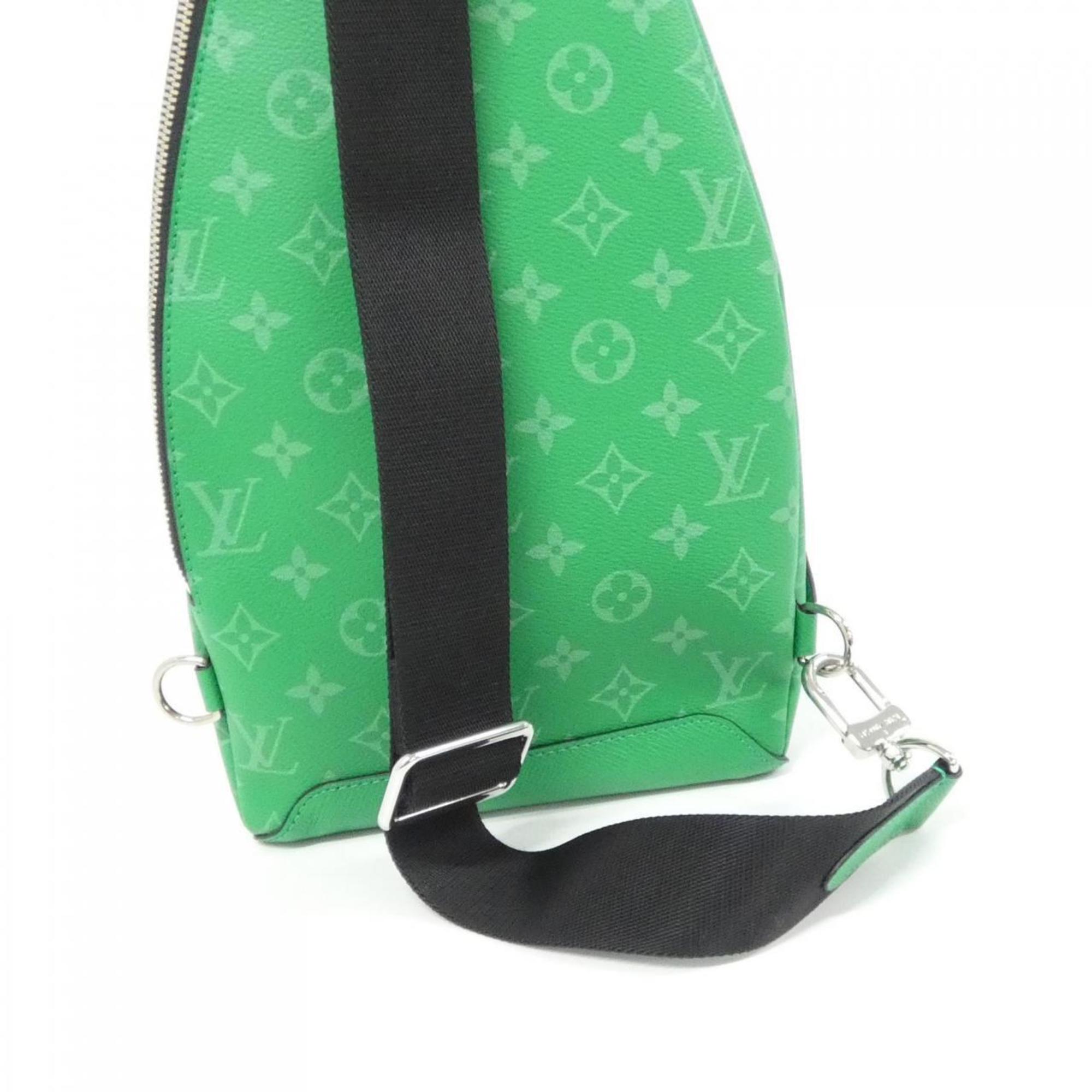 Louis Vuitton Taigarama Vert Coated Canvas Leather Handbag (Pre-Owned)