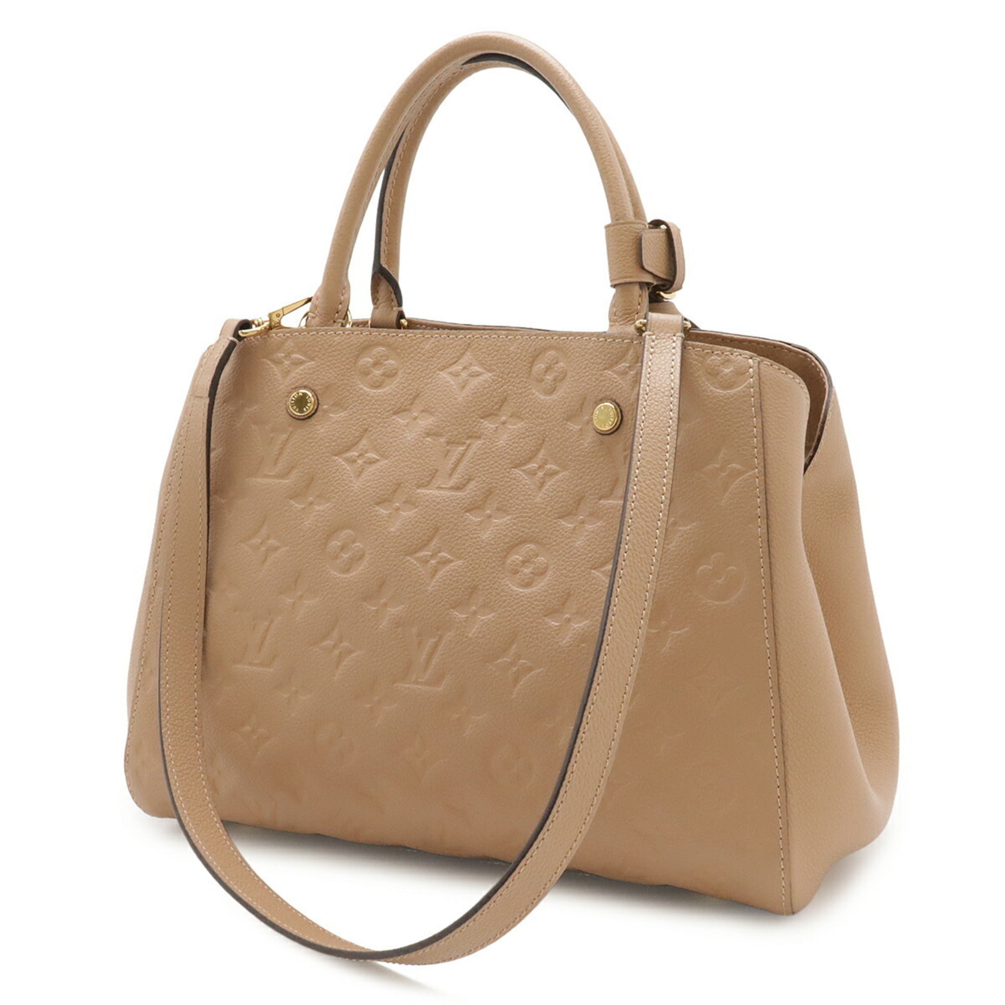 Louis Vuitton Taupe Monogram Empreinte Handbag Shoulder Bag (Pre-Owned)