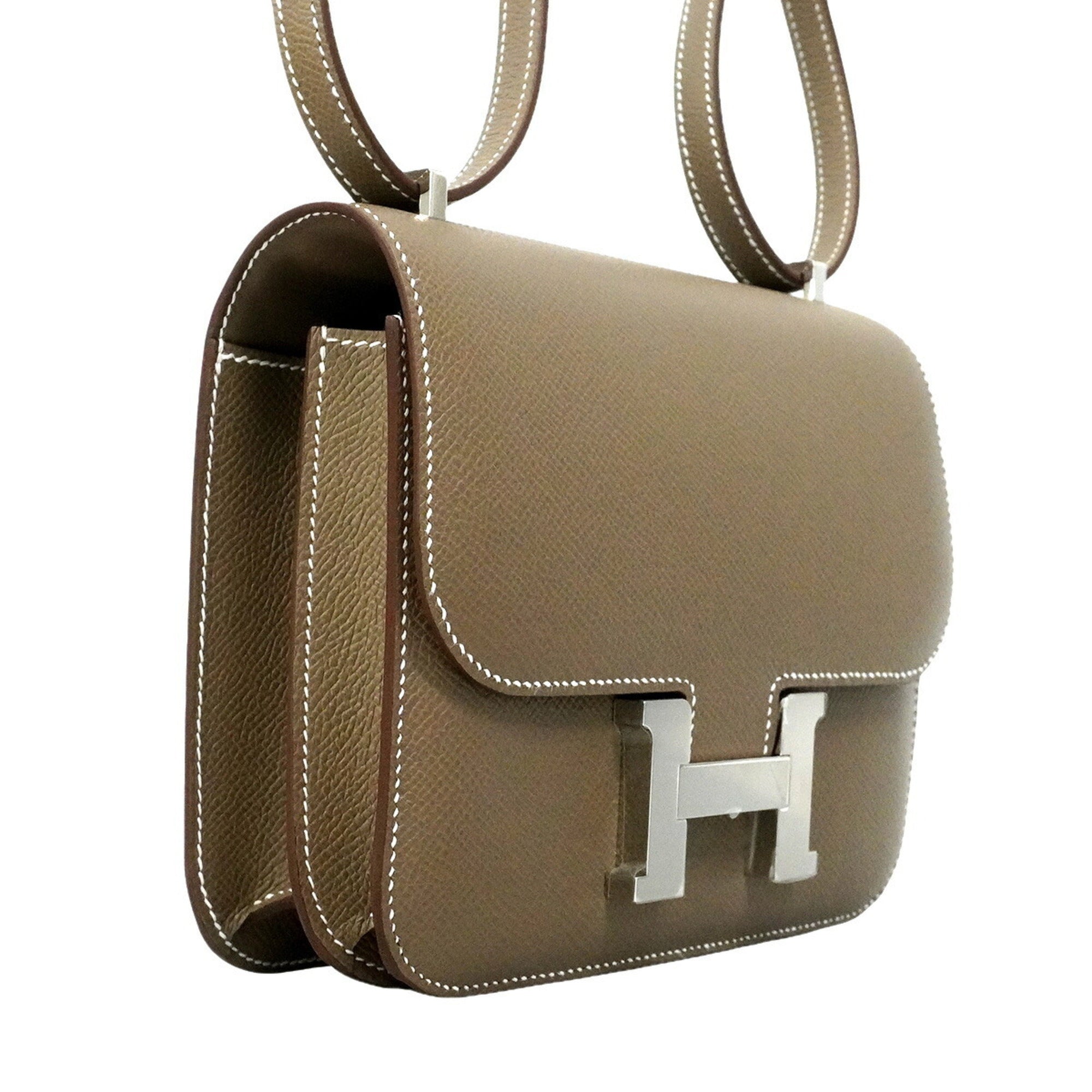 Hermes Etoupe Gray Epsom Leather Leather Shoulder Bag (Pre-Owned)