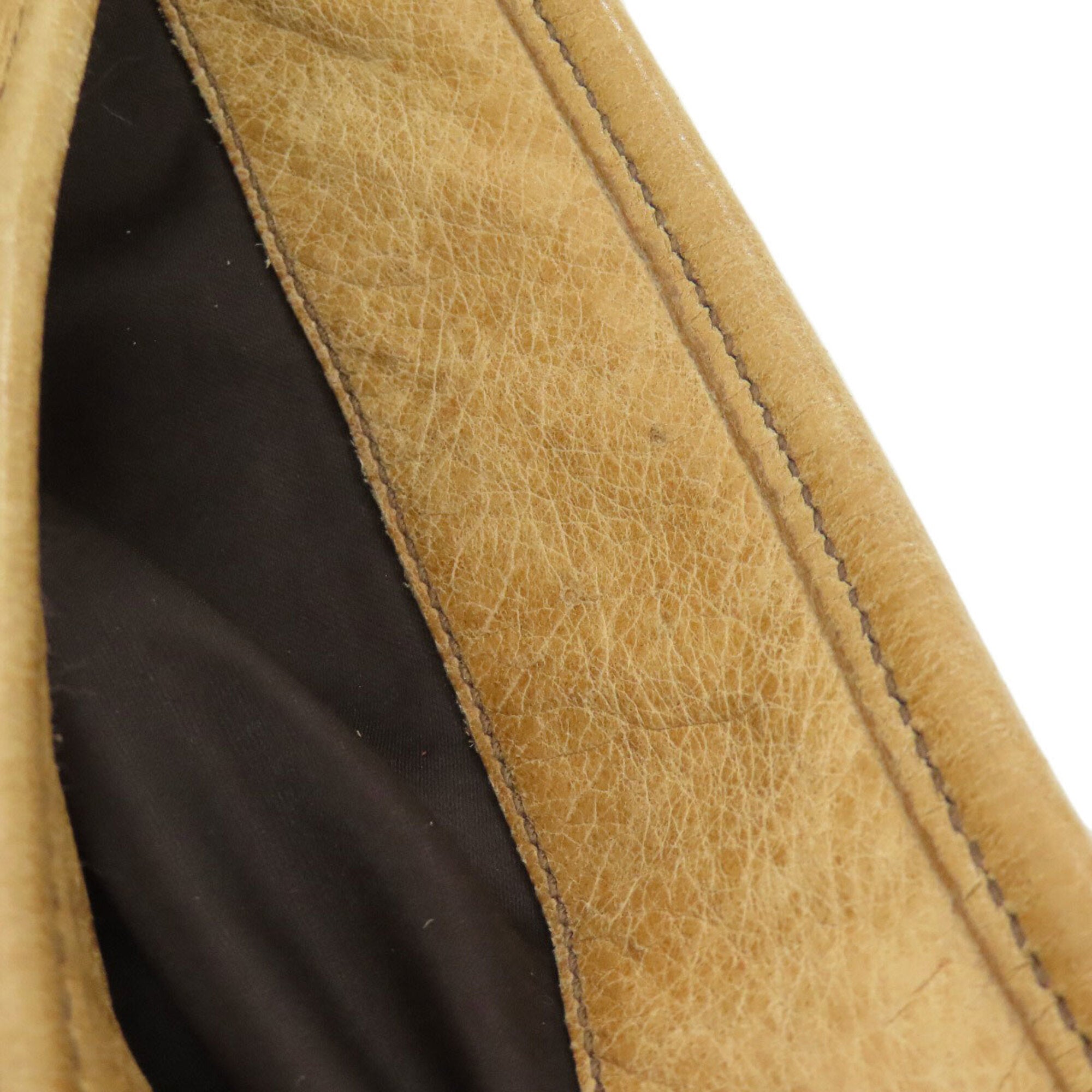 Miu Miu Beige Leather Tote Bag (Pre-Owned)