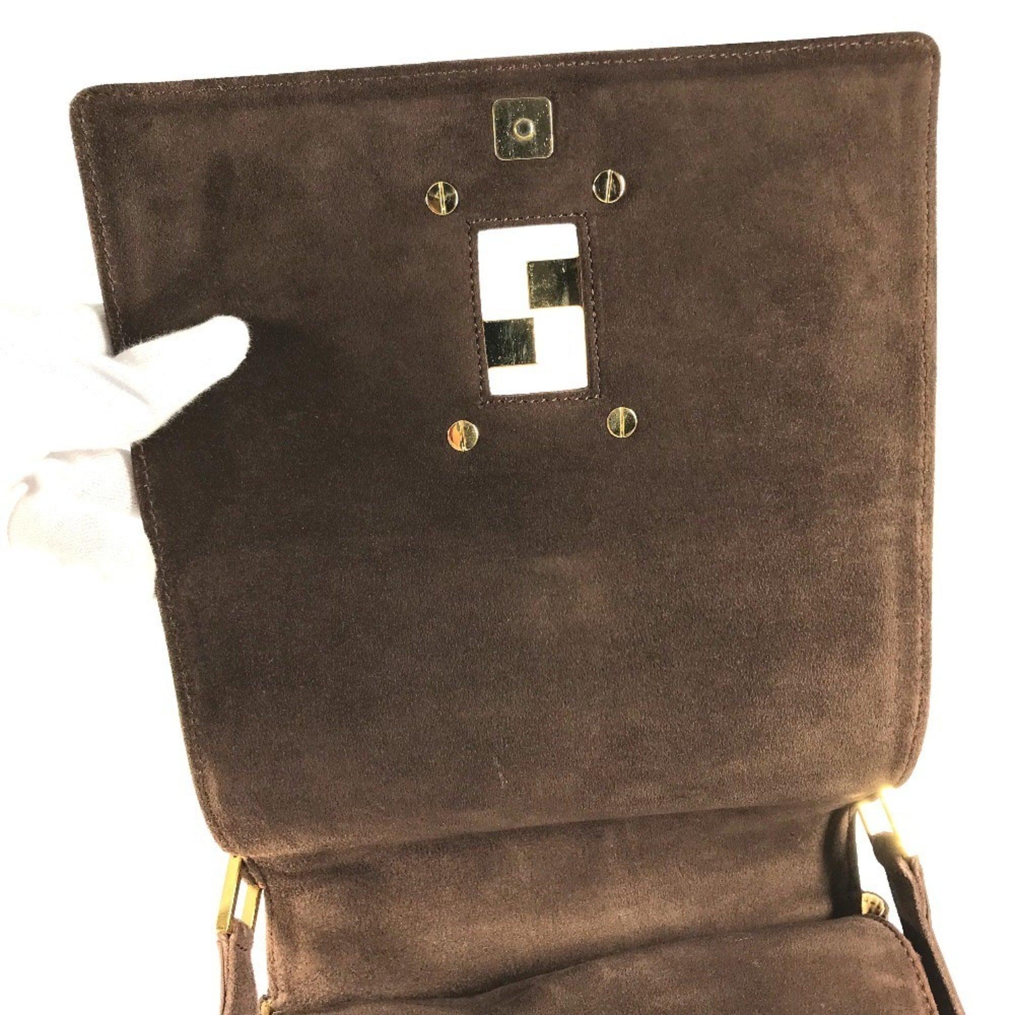 Fendi Brown Suede Shoulder Bag (Pre-Owned)