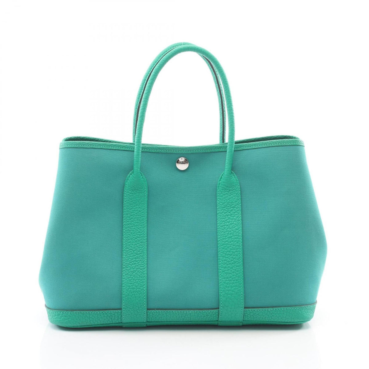 Hermes Green Toile Officier Negonda Leather Handbag Tote Bag (Pre-Owned)