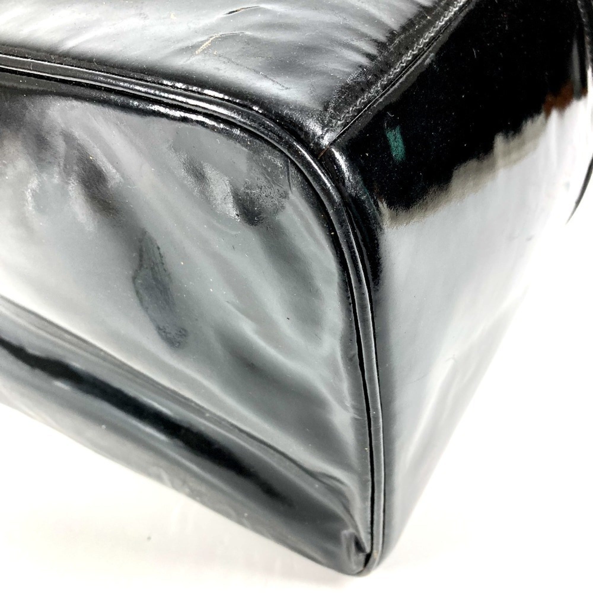 Chanel Black Patent Leather Handbag Shoulder Bag Vanity Bag (Pre-Owned)