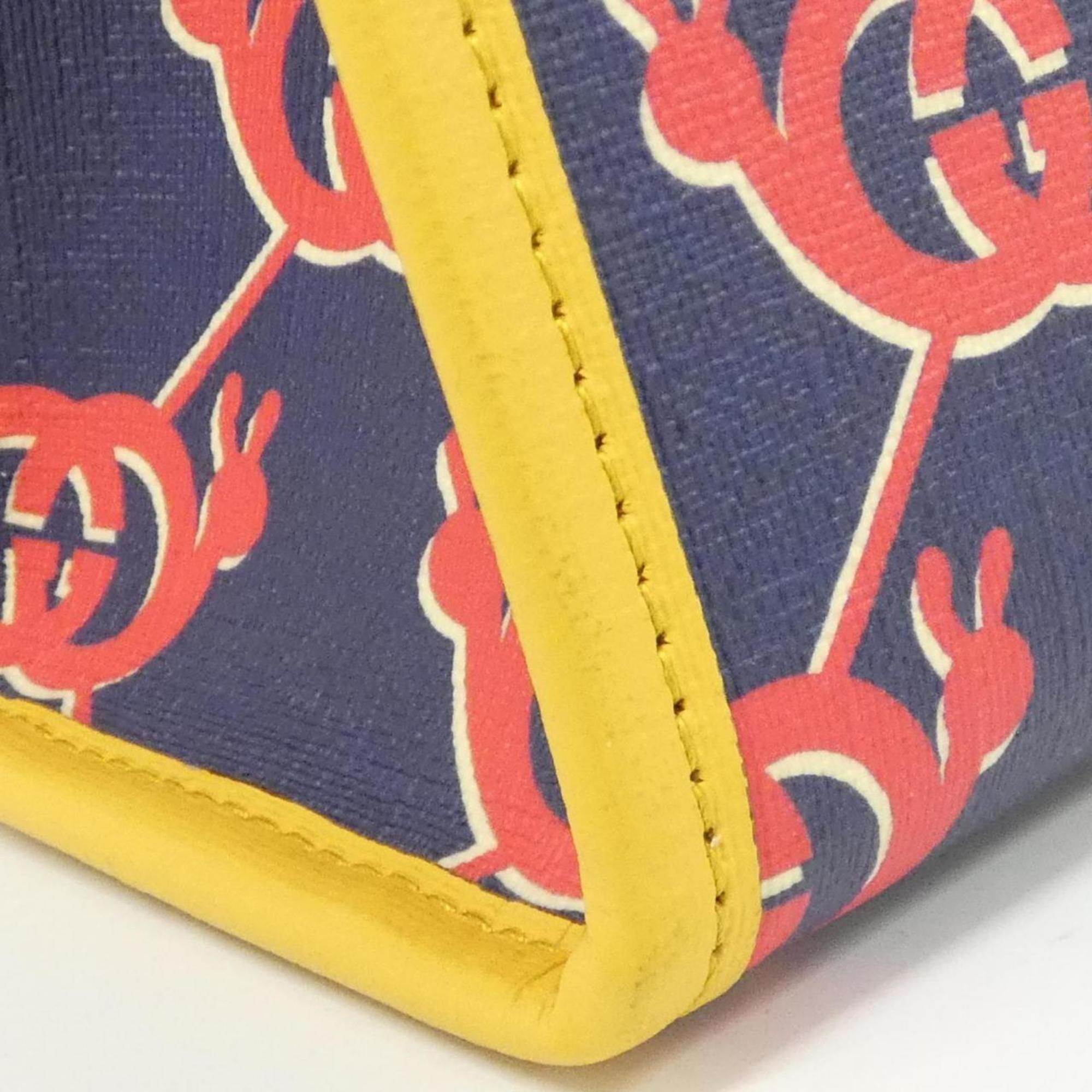 Gucci Blue Red Color Yellow Gg Supreme Handbag (Pre-Owned)