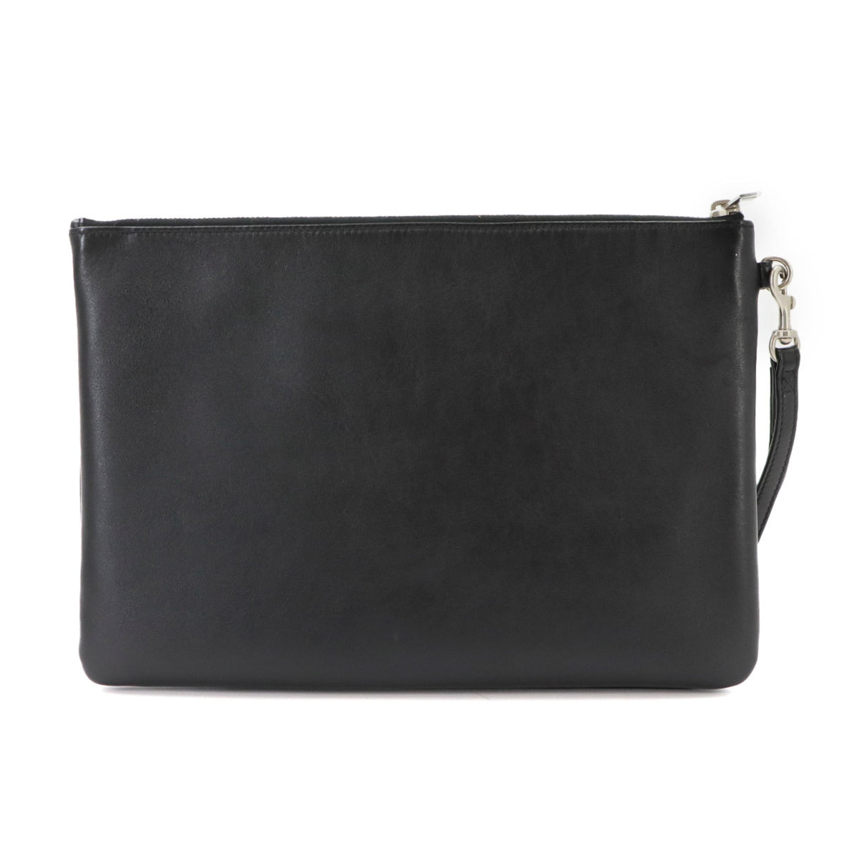 Saint Laurent Black Leather Clutch Bag Handbag (Pre-Owned)